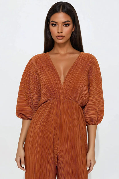 After Hours Jumpsuit - Cognac