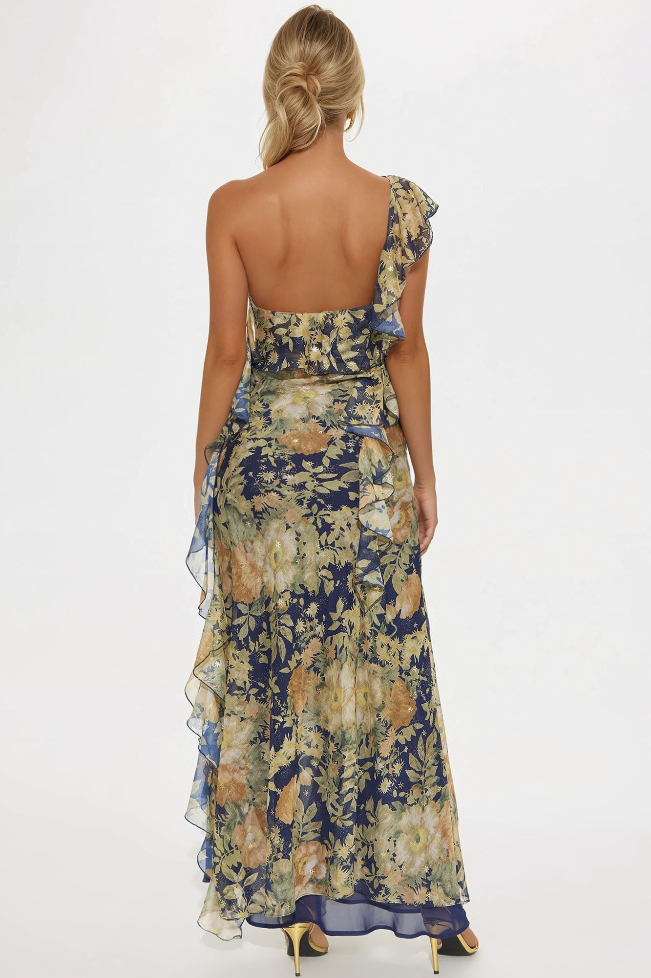 Selma Chiffon Maxi Dress - Navy/Multi