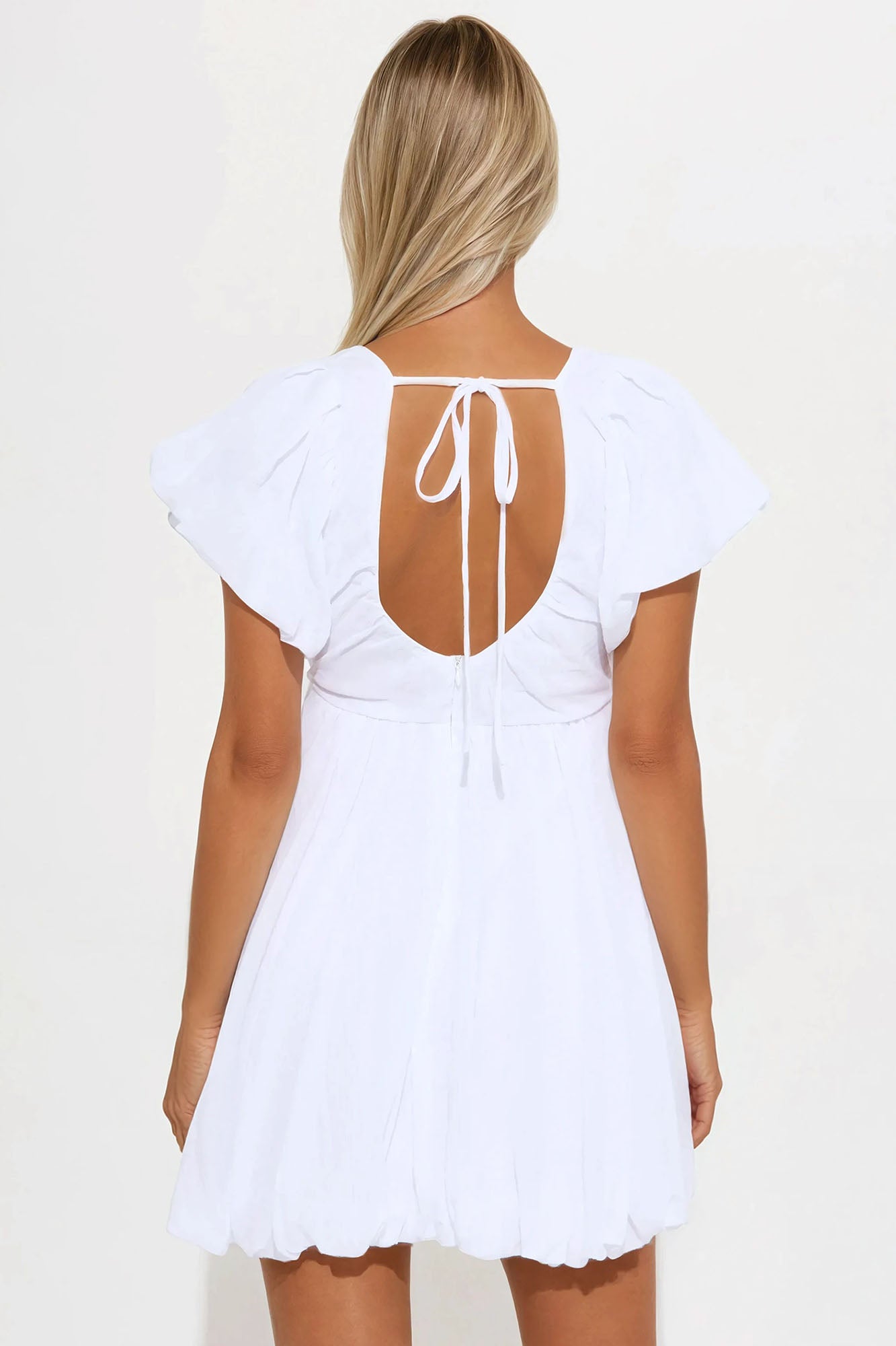 Fiona Short Sleeve Mini Dress - White