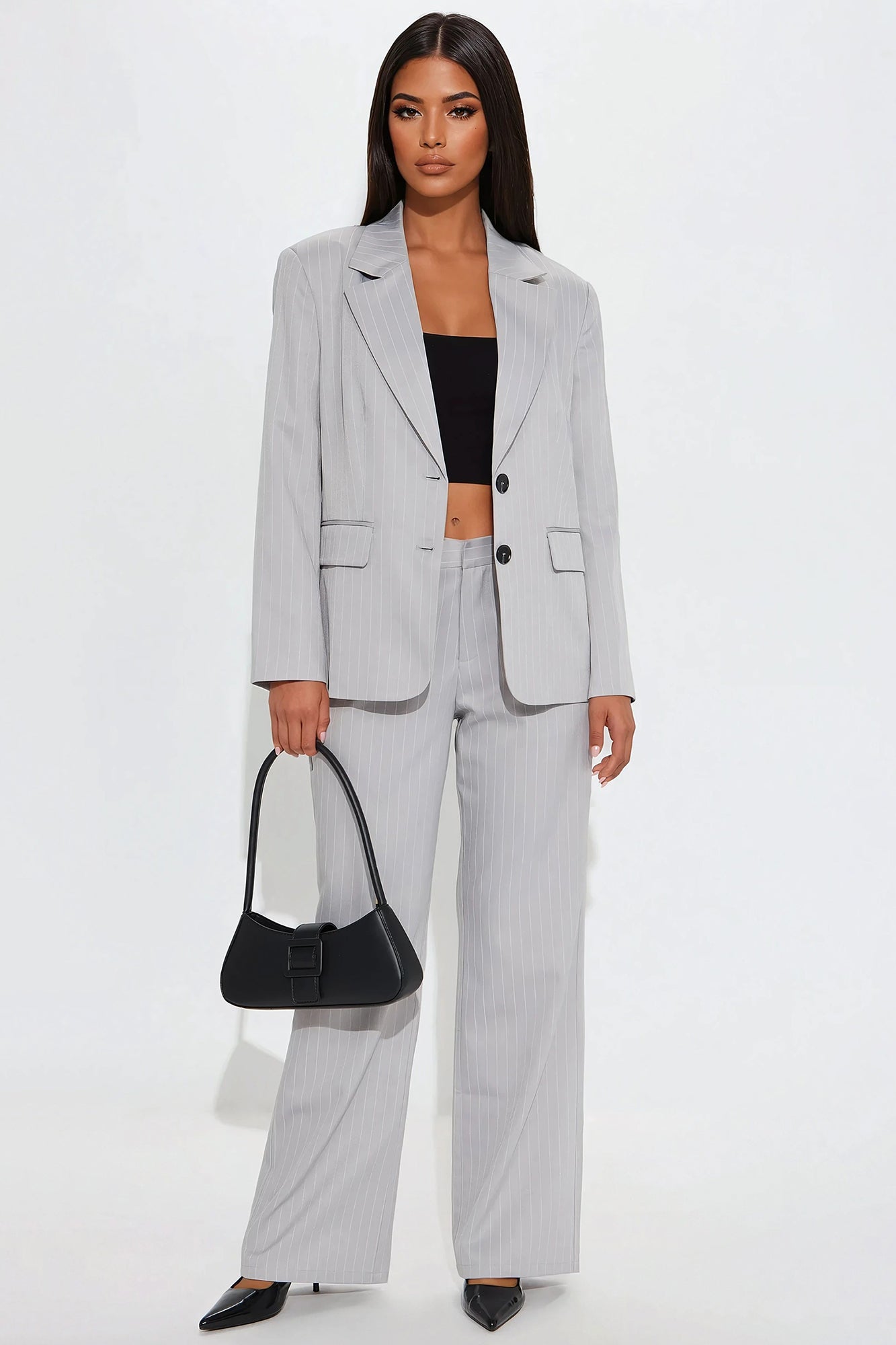 Kelsey Pinstripe Trouser - Grey