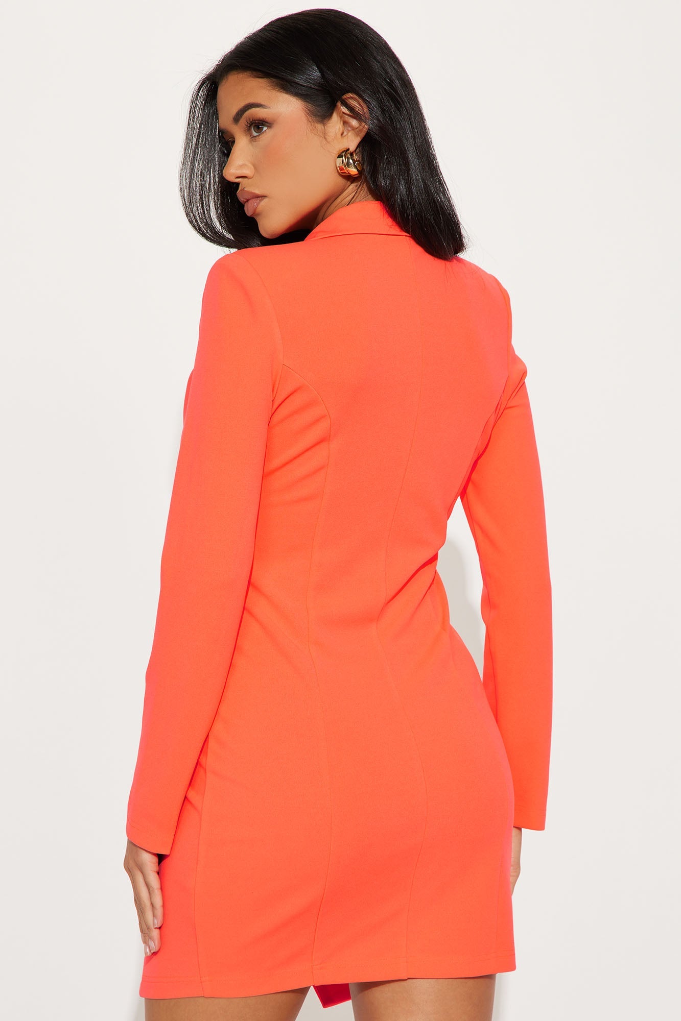 Celena Blazer Mini Dress - Orange