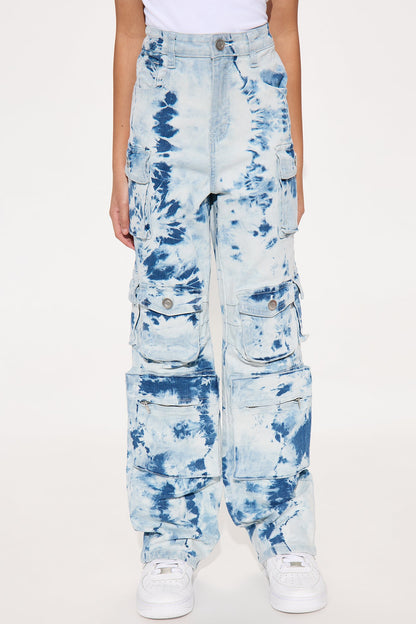 Mini Lily High Rise Cargo Jeans - Blue/combo