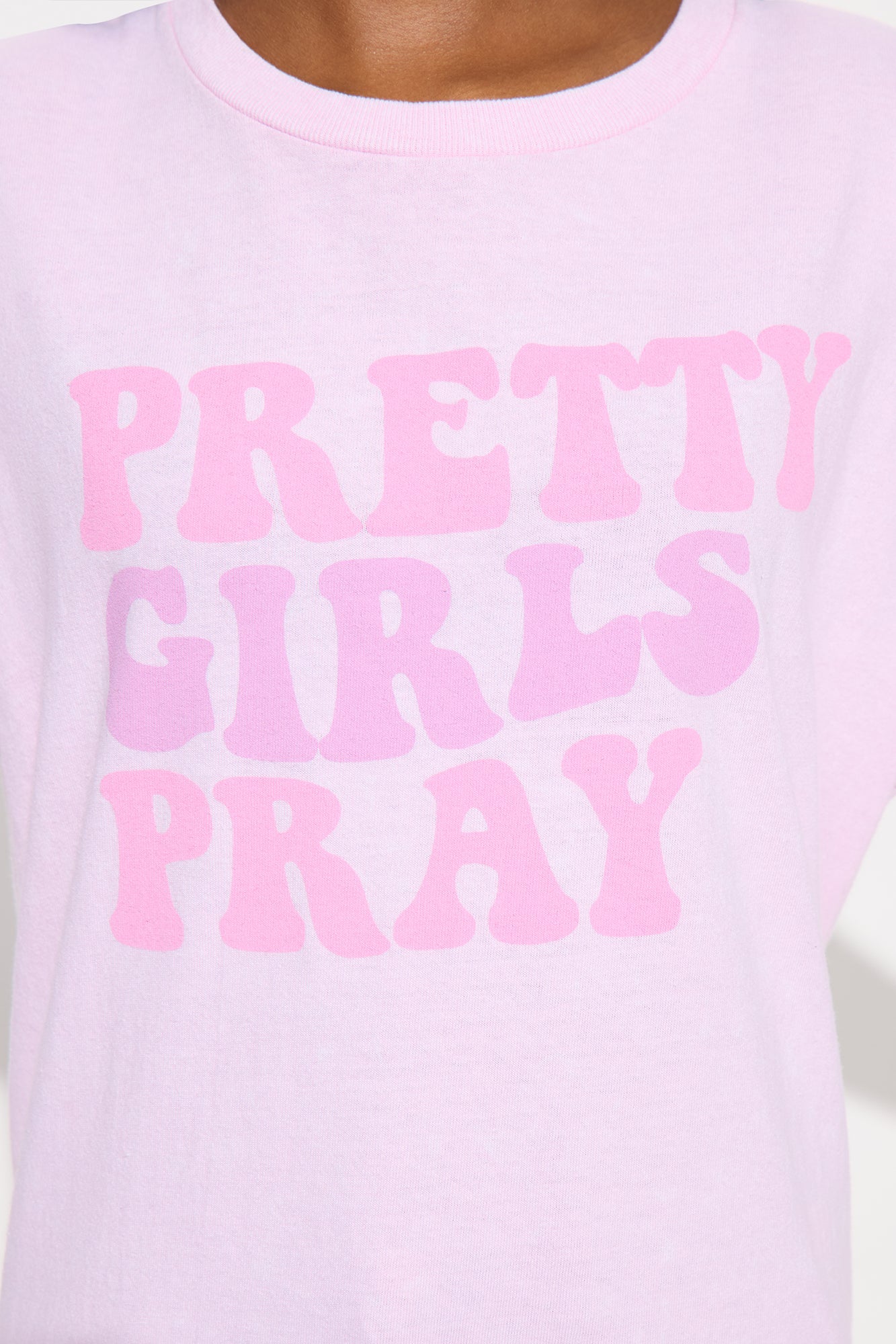 Mini Pretty Girls Pray T-Shirt - Light Pink