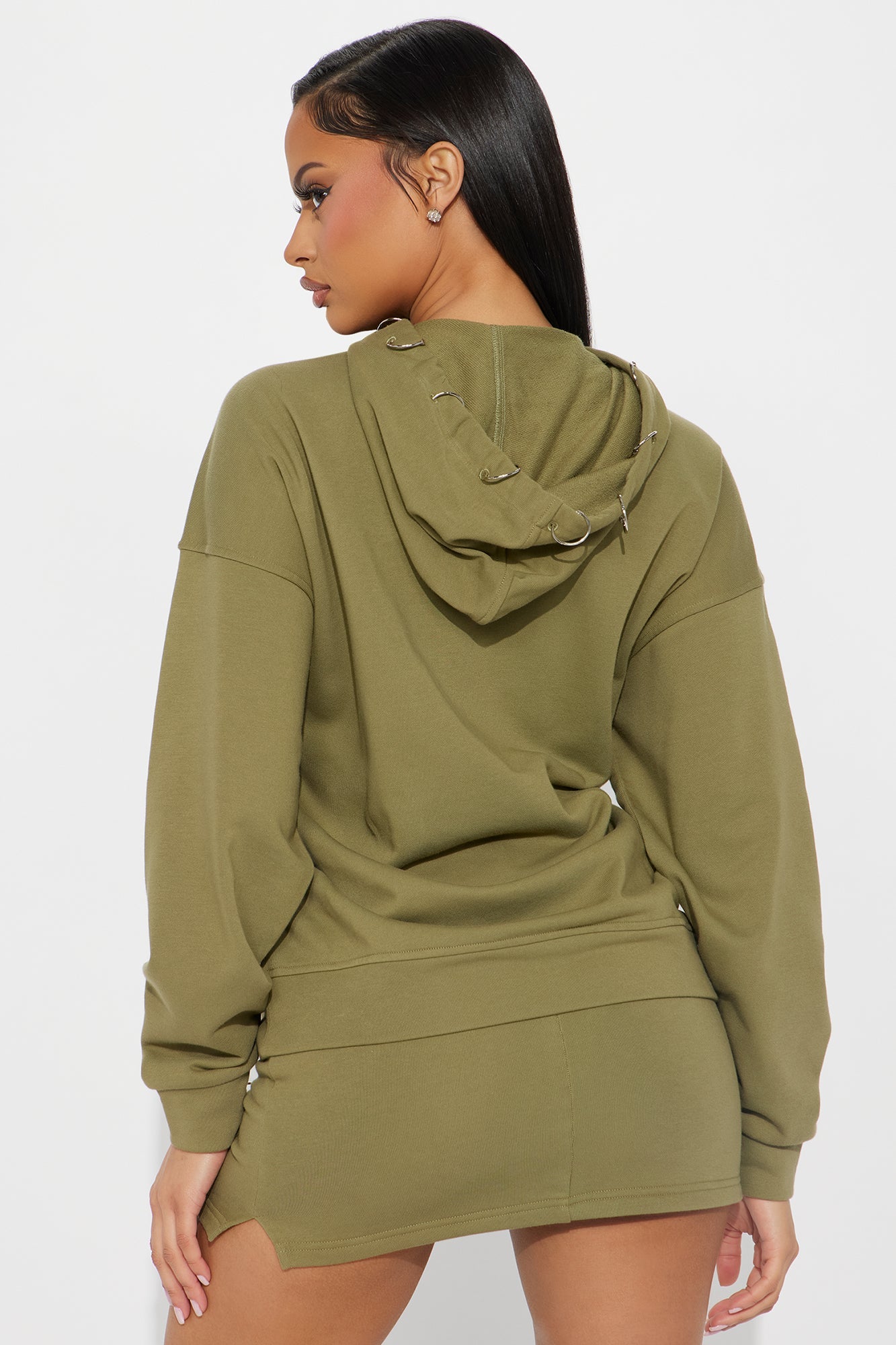 Meeks Fleece Skirt Set - Olive