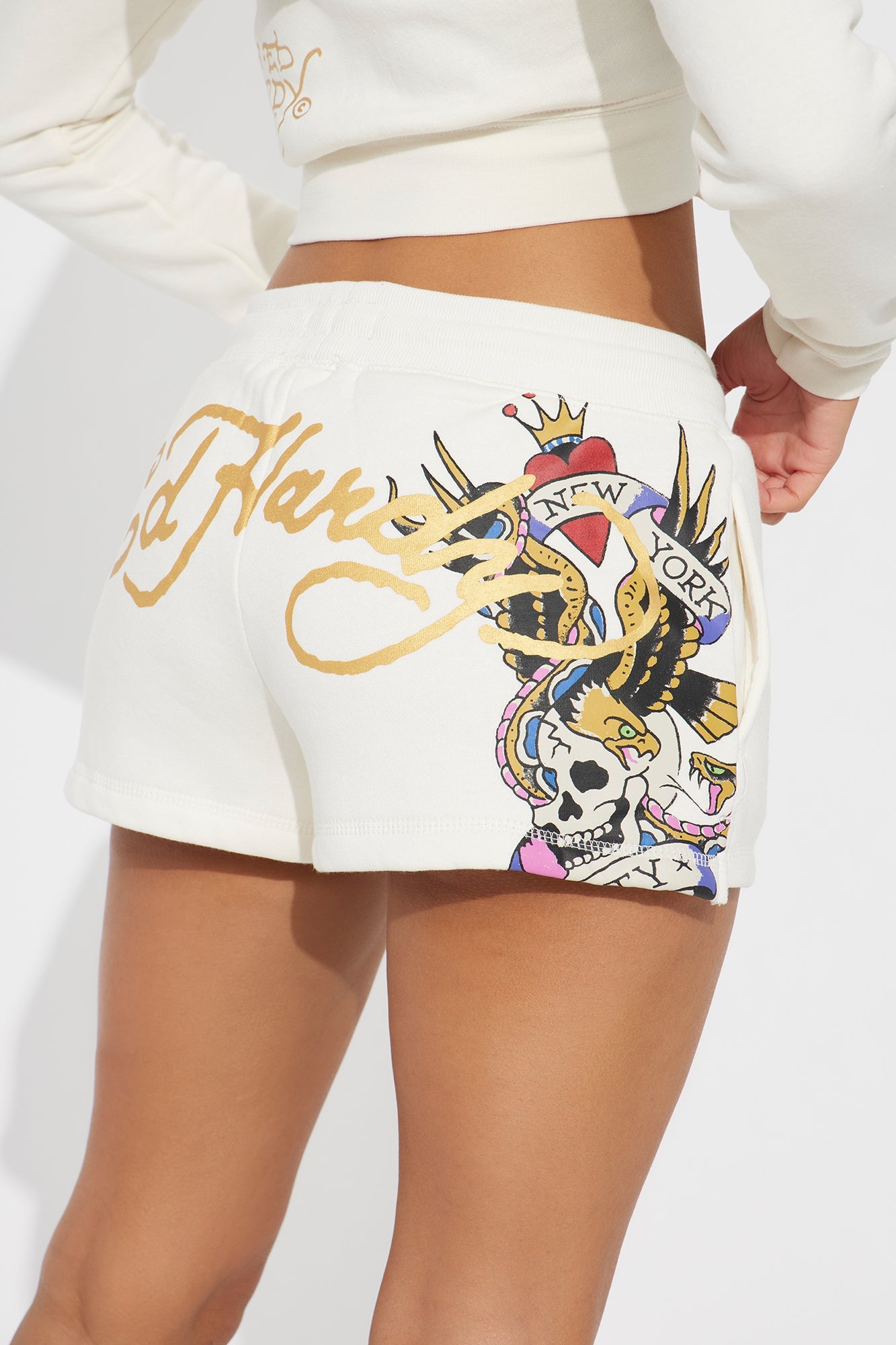 Ed Hardy NYC Short Set - Ivory