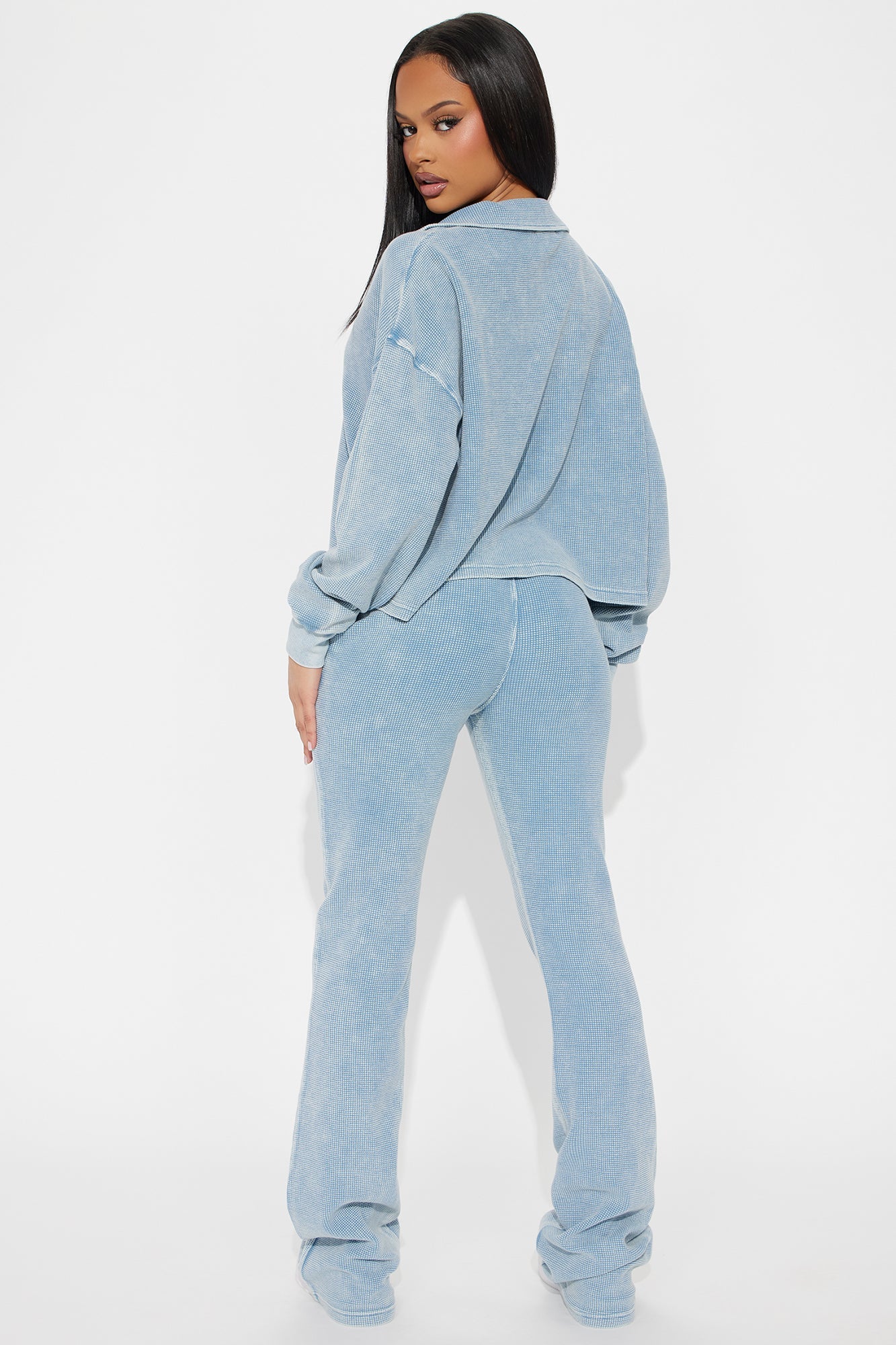 Taylor Cozy Thermal Pant Set - Blue