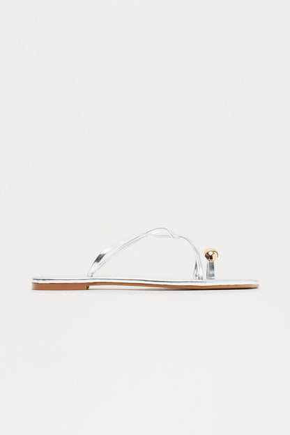 Coastal Toe Ring Sandals - Silver
