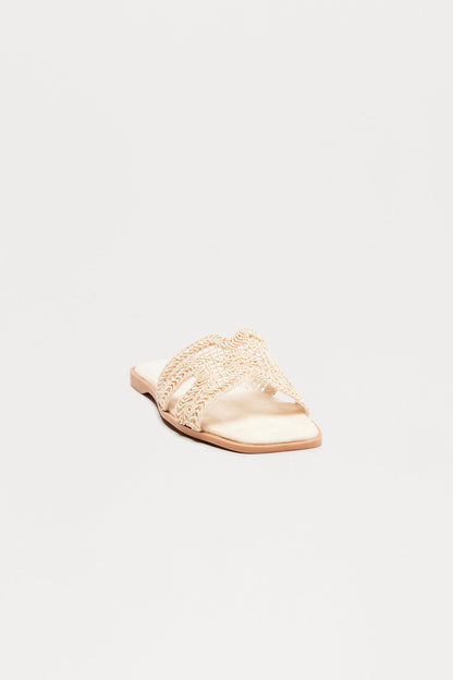 Solar Crochet Sandals - Beige
