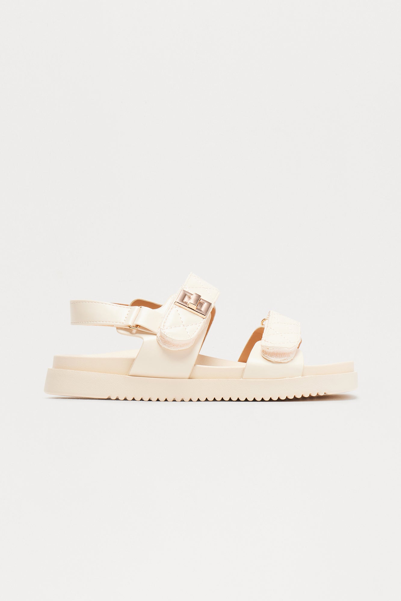 Nathan Quilted Strap Sandals - Off White