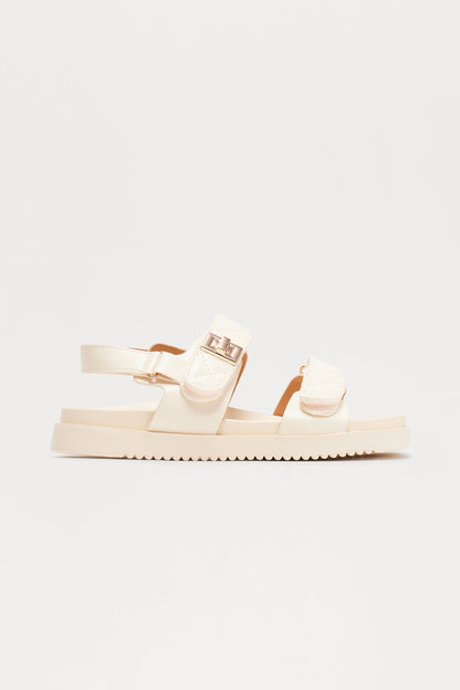 Nathan Quilted Strap Sandals - Off White
