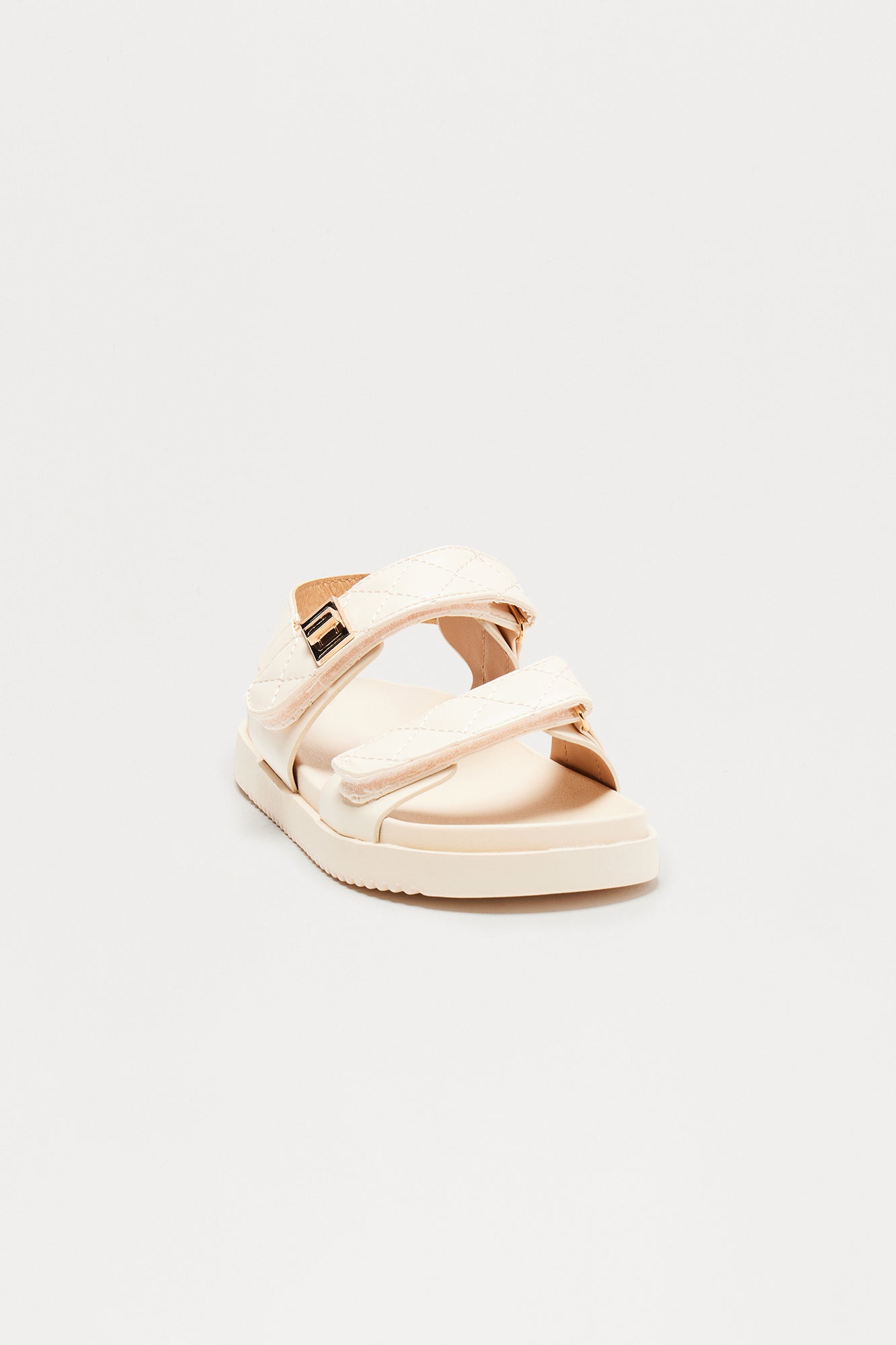 Nathan Quilted Strap Sandals - Off White