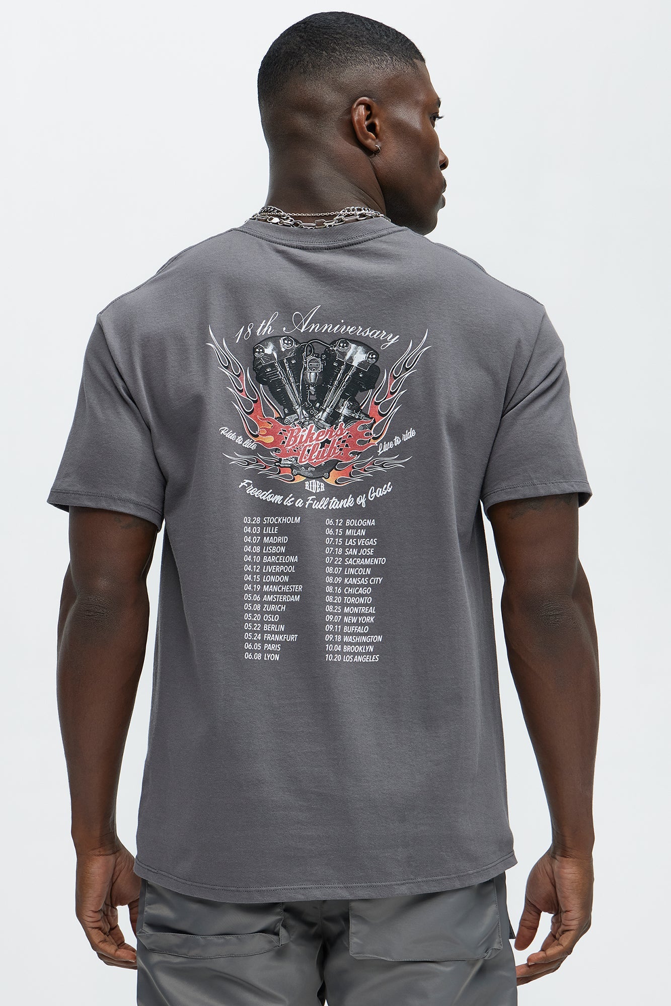 Bikers Club 18th Anniversary Short Sleeve Tee - Charcoal