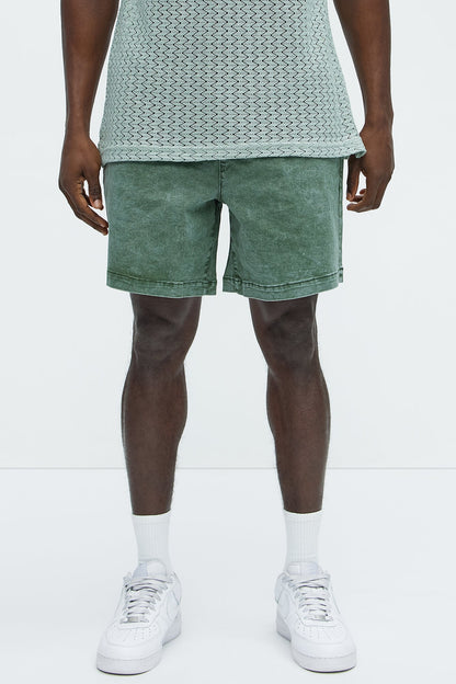 Acidwash Volley Shorts - Green