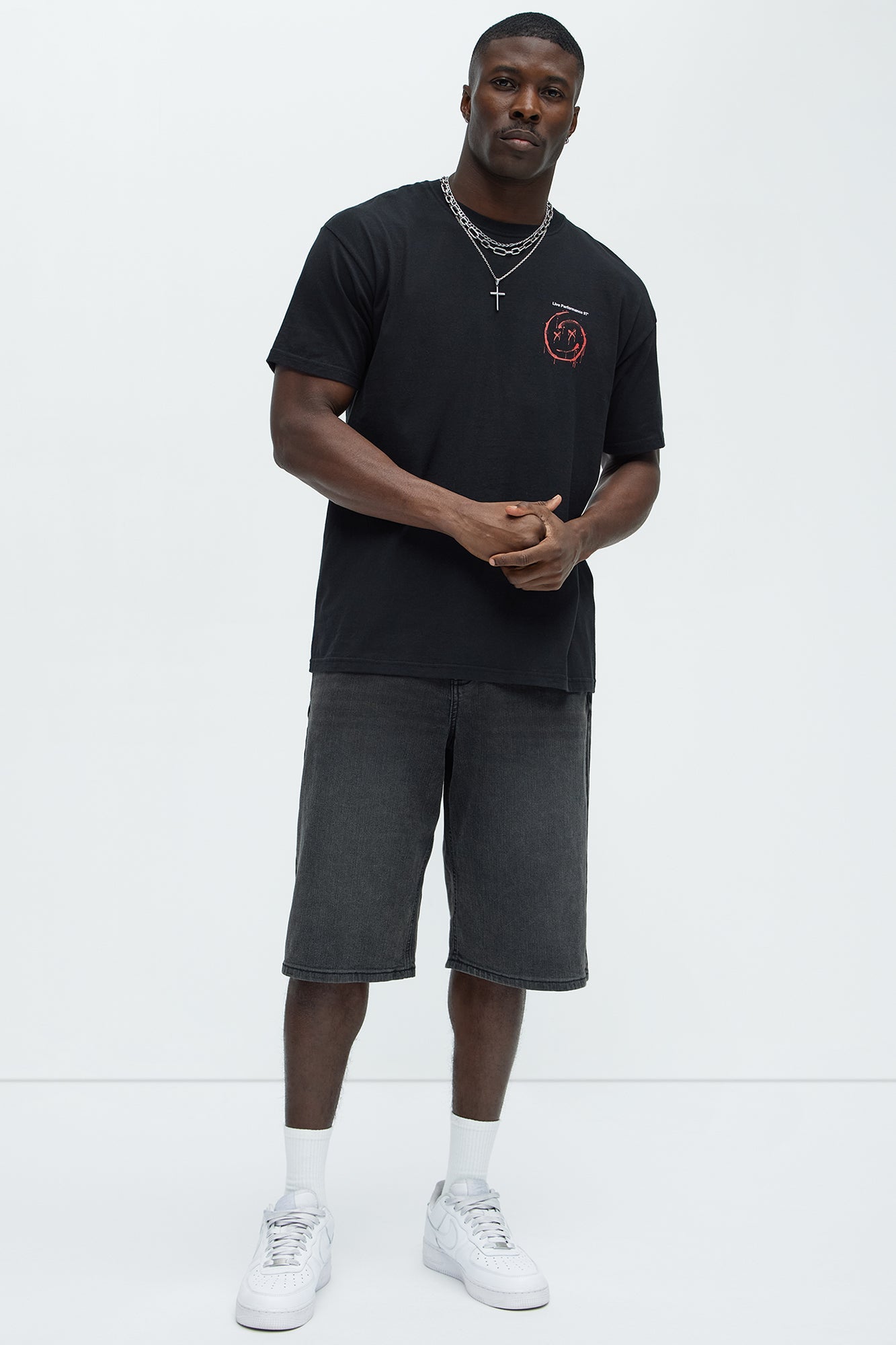 Walking To The Moon Short Sleeve Tee - Black