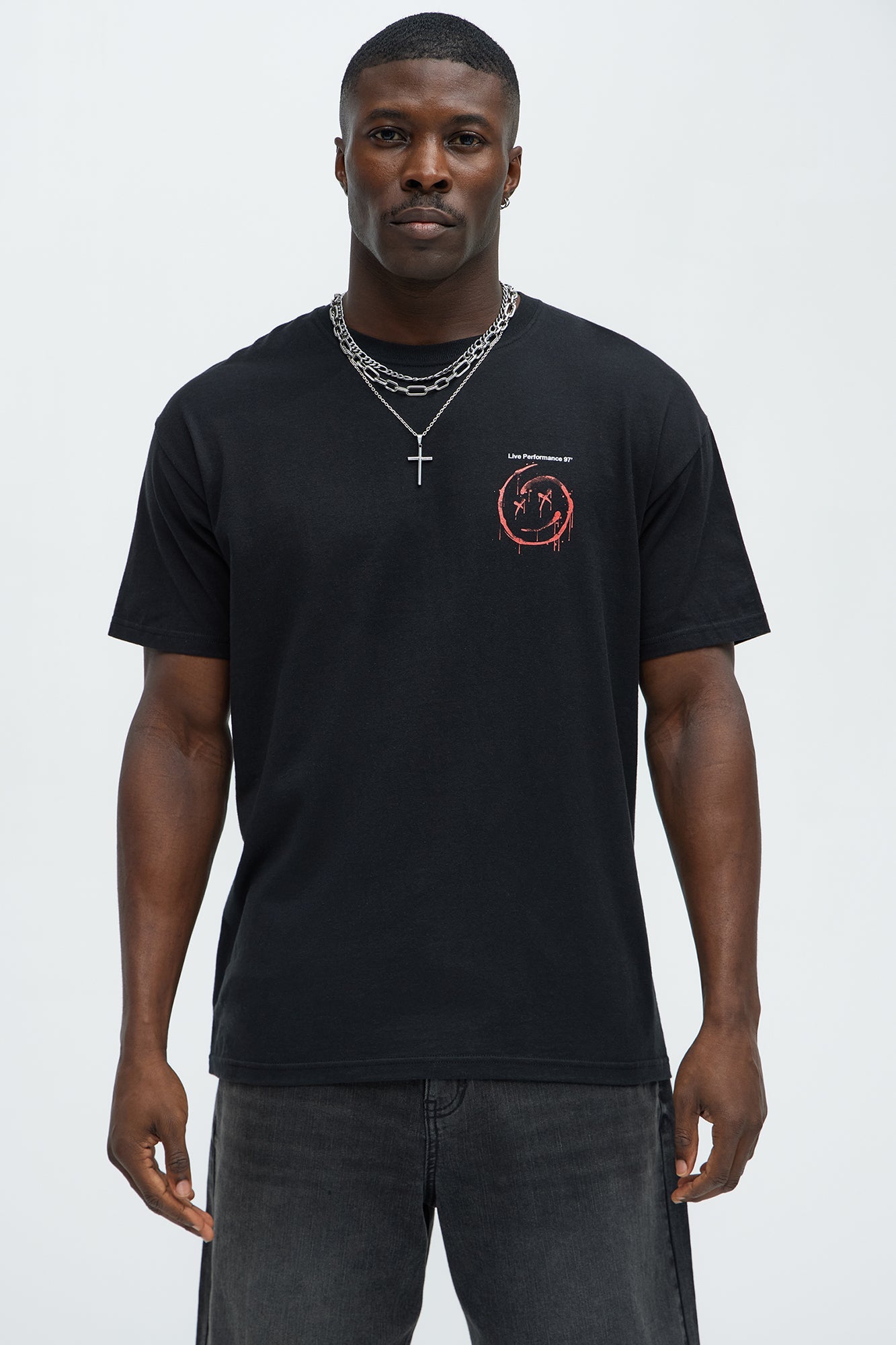 Walking To The Moon Short Sleeve Tee - Black