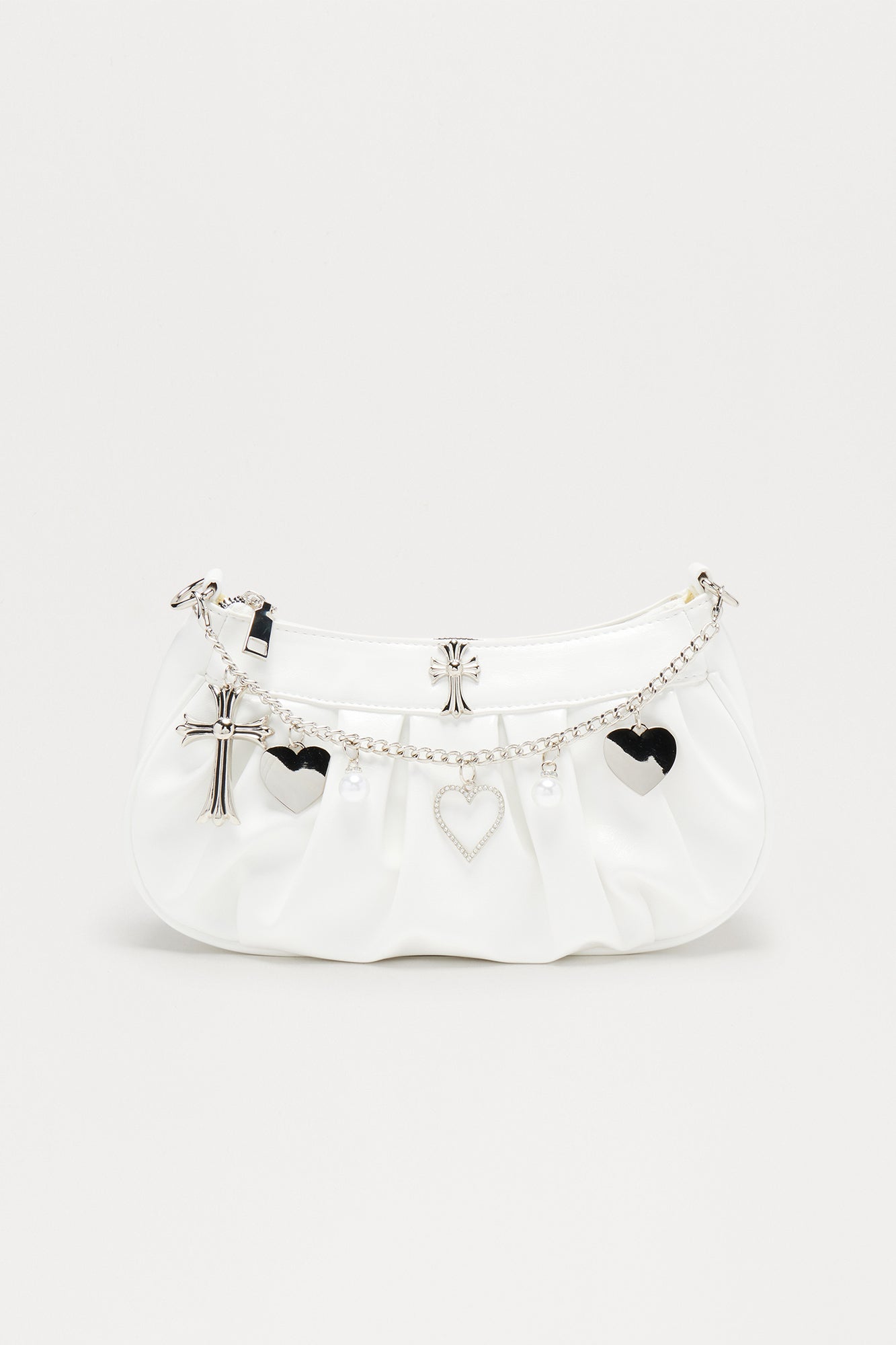 Pearls & Hearts Handbag - White