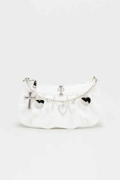 Pearls & Hearts Handbag - White