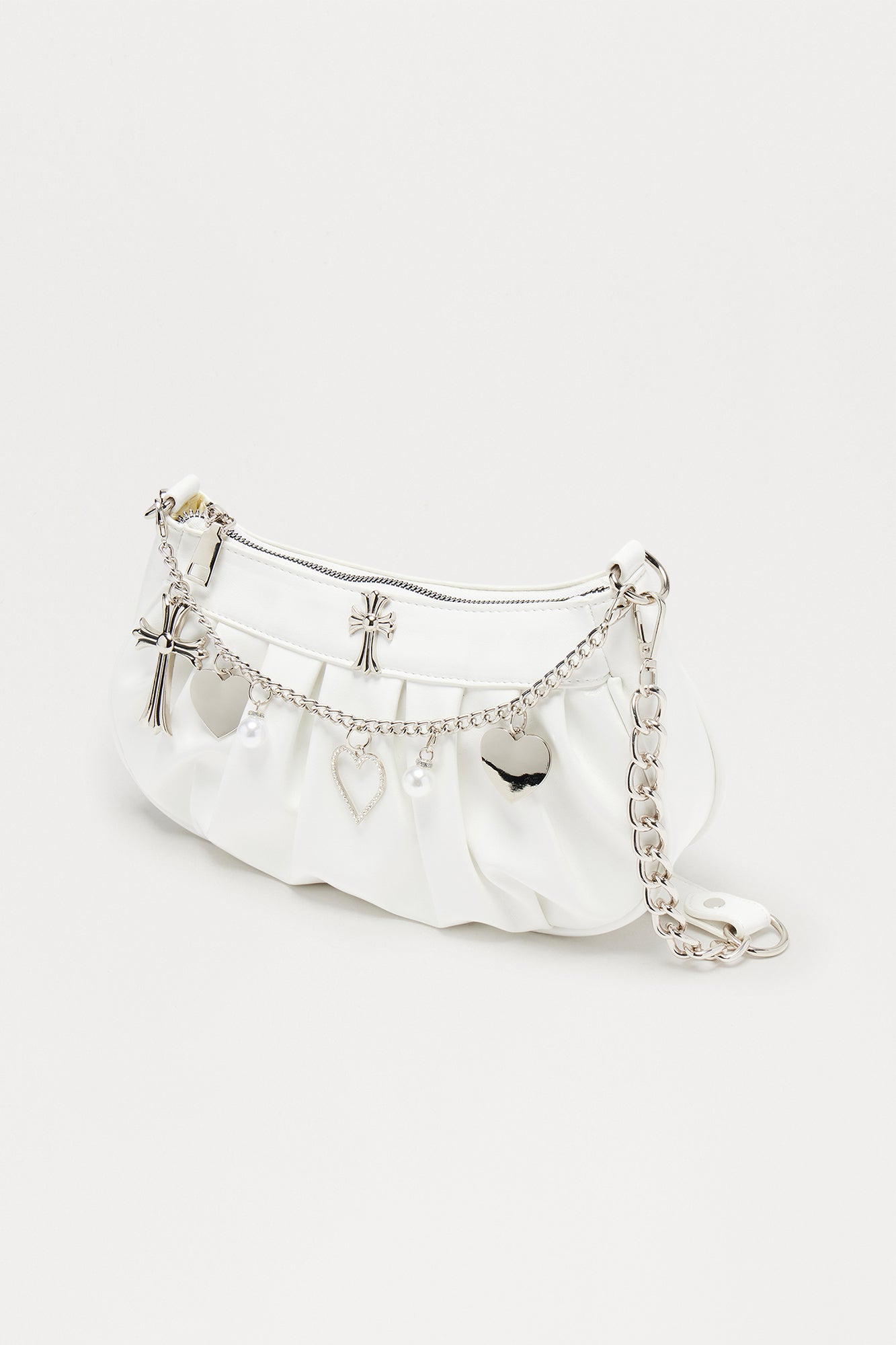Pearls & Hearts Handbag - White