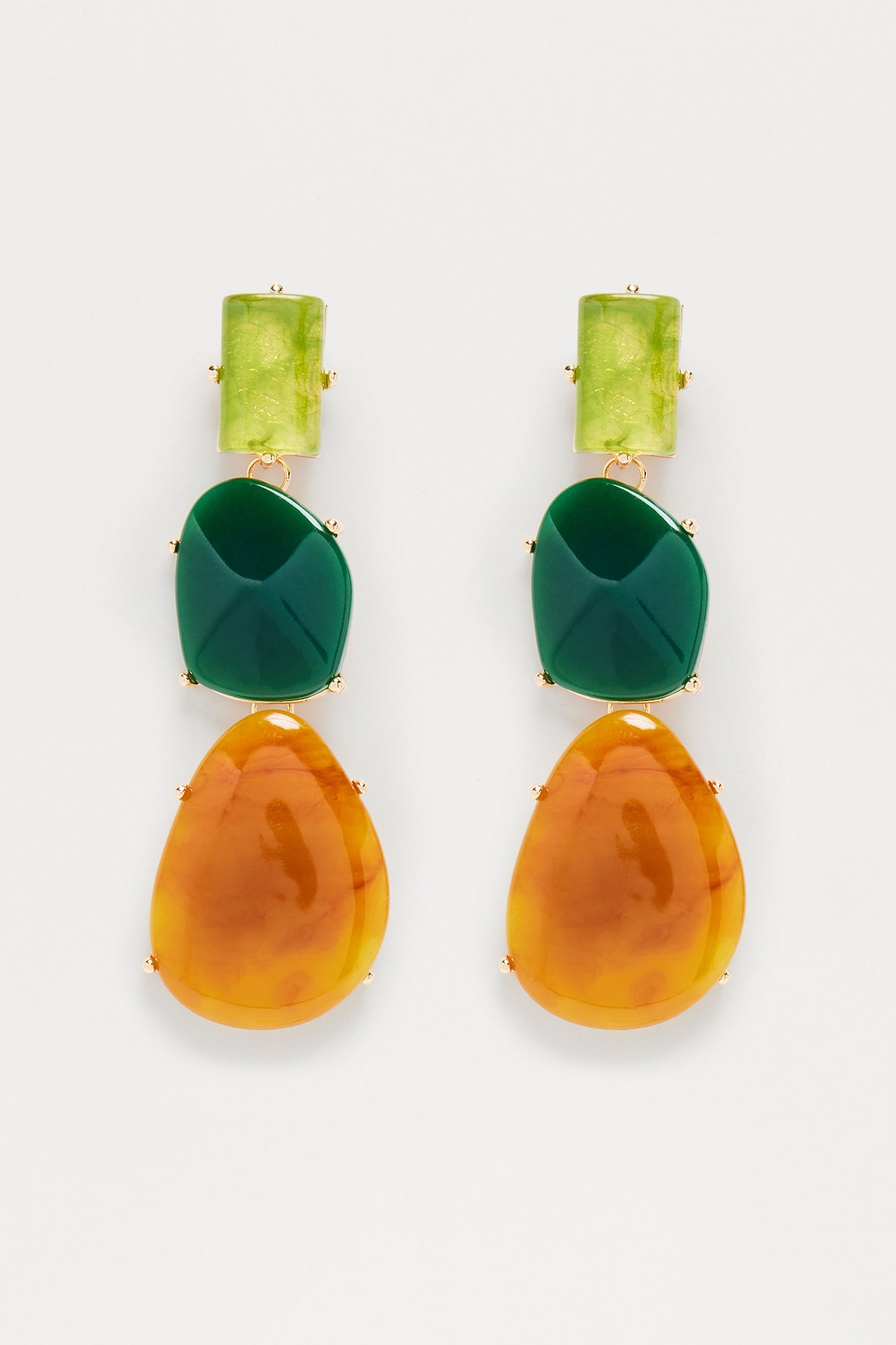 Rock Solid Earrings - Brown/combo
