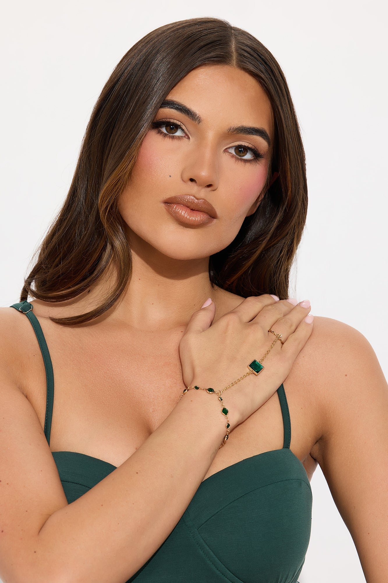 Soul Love Hand Chain - Gold/Green