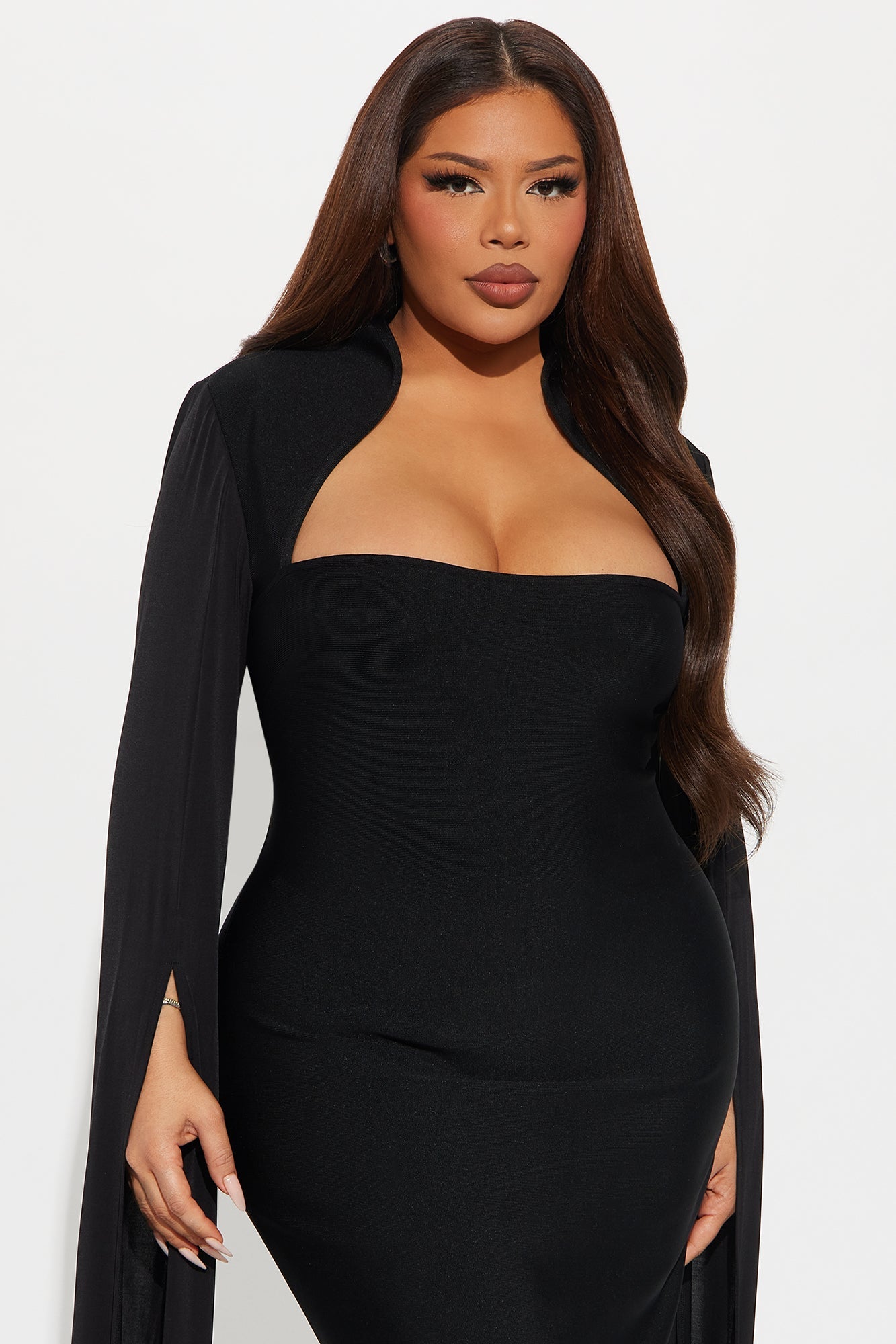 Feeling Regal Bandage Midi Dress - Black