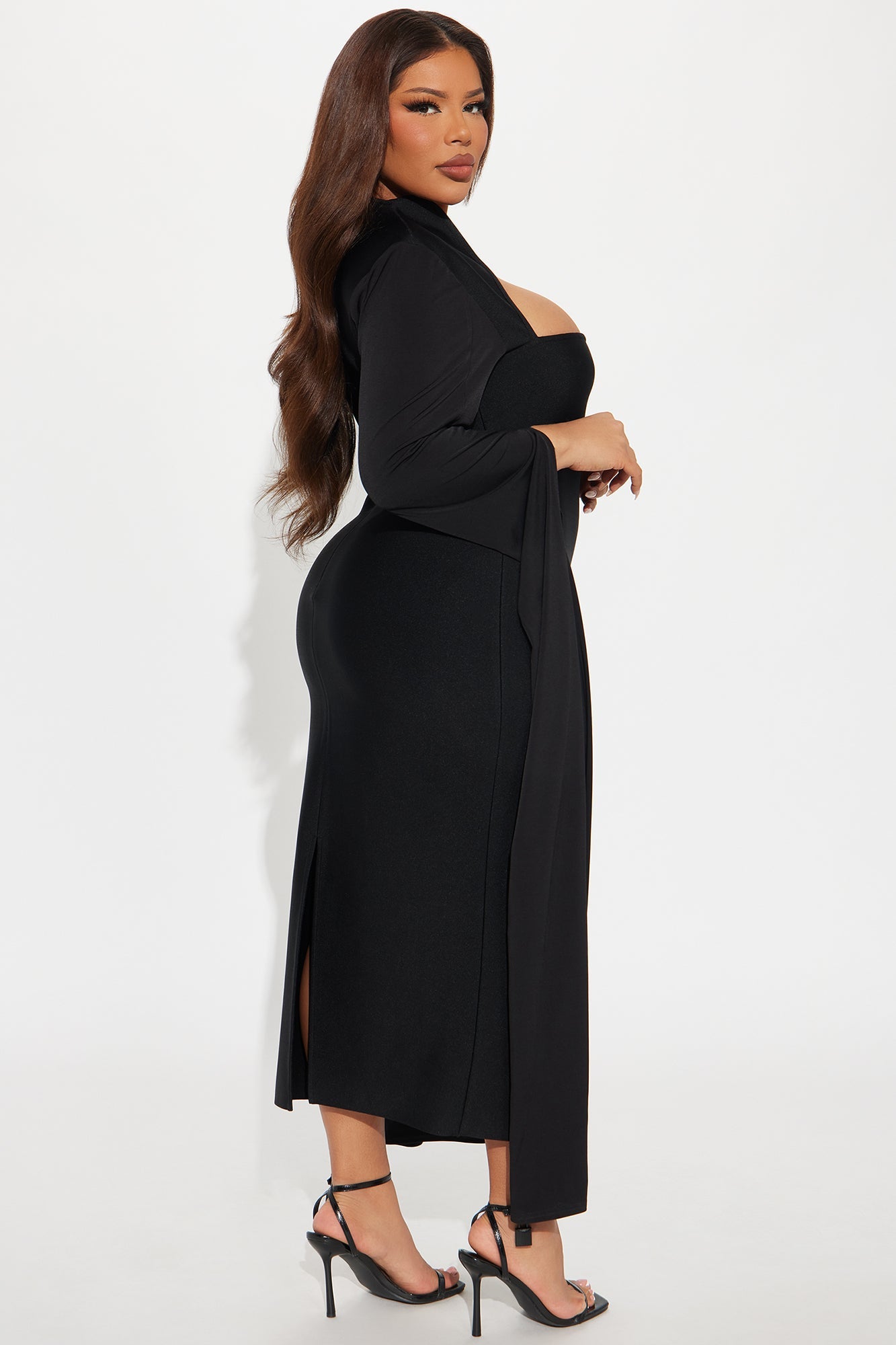 Feeling Regal Bandage Midi Dress - Black
