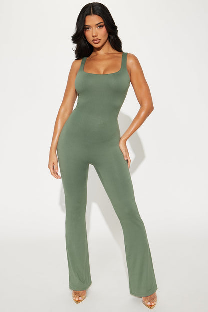 Ana Double Lined Jumpsuit - Green