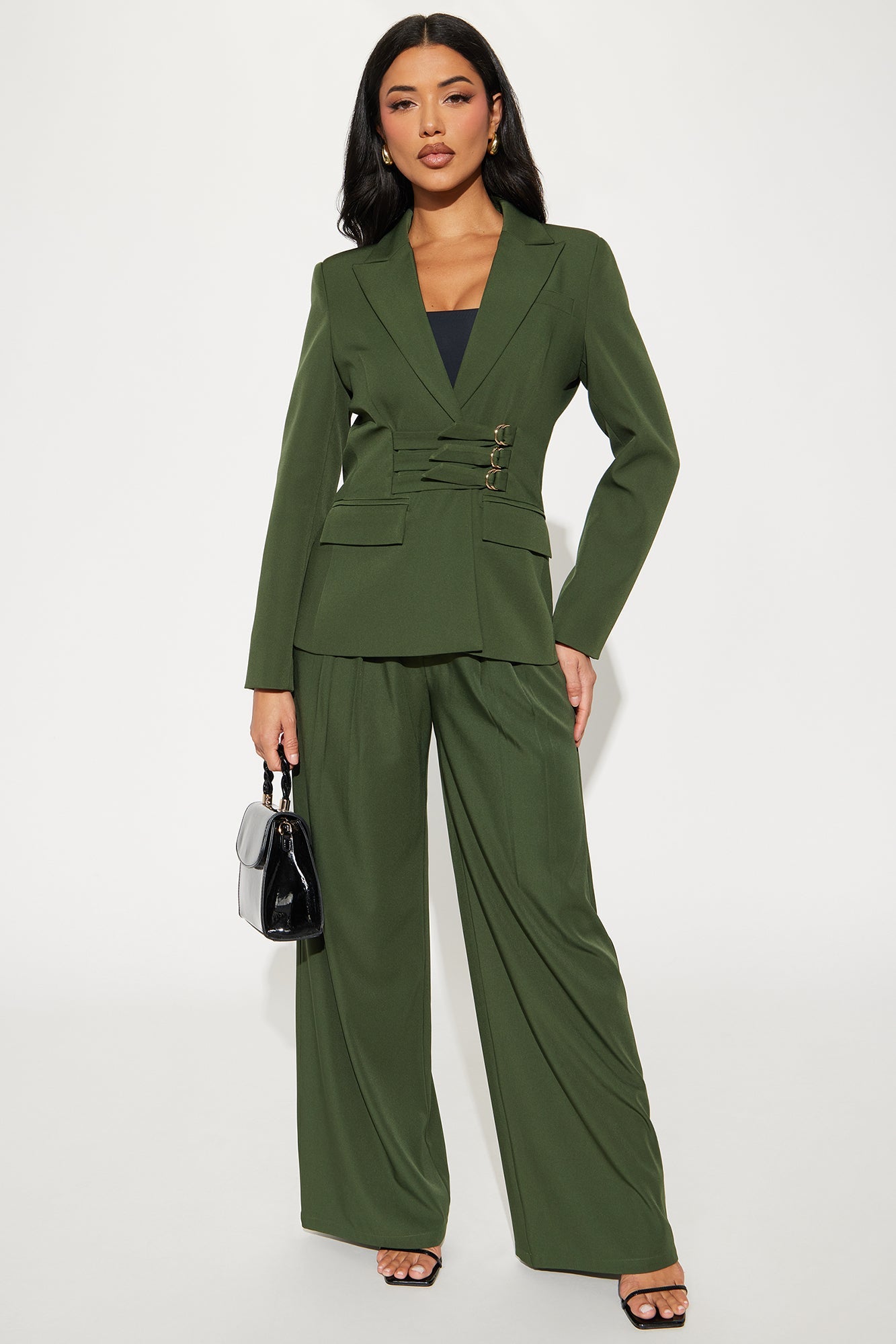 Keep Your Cool Belted Blazer - Hunter