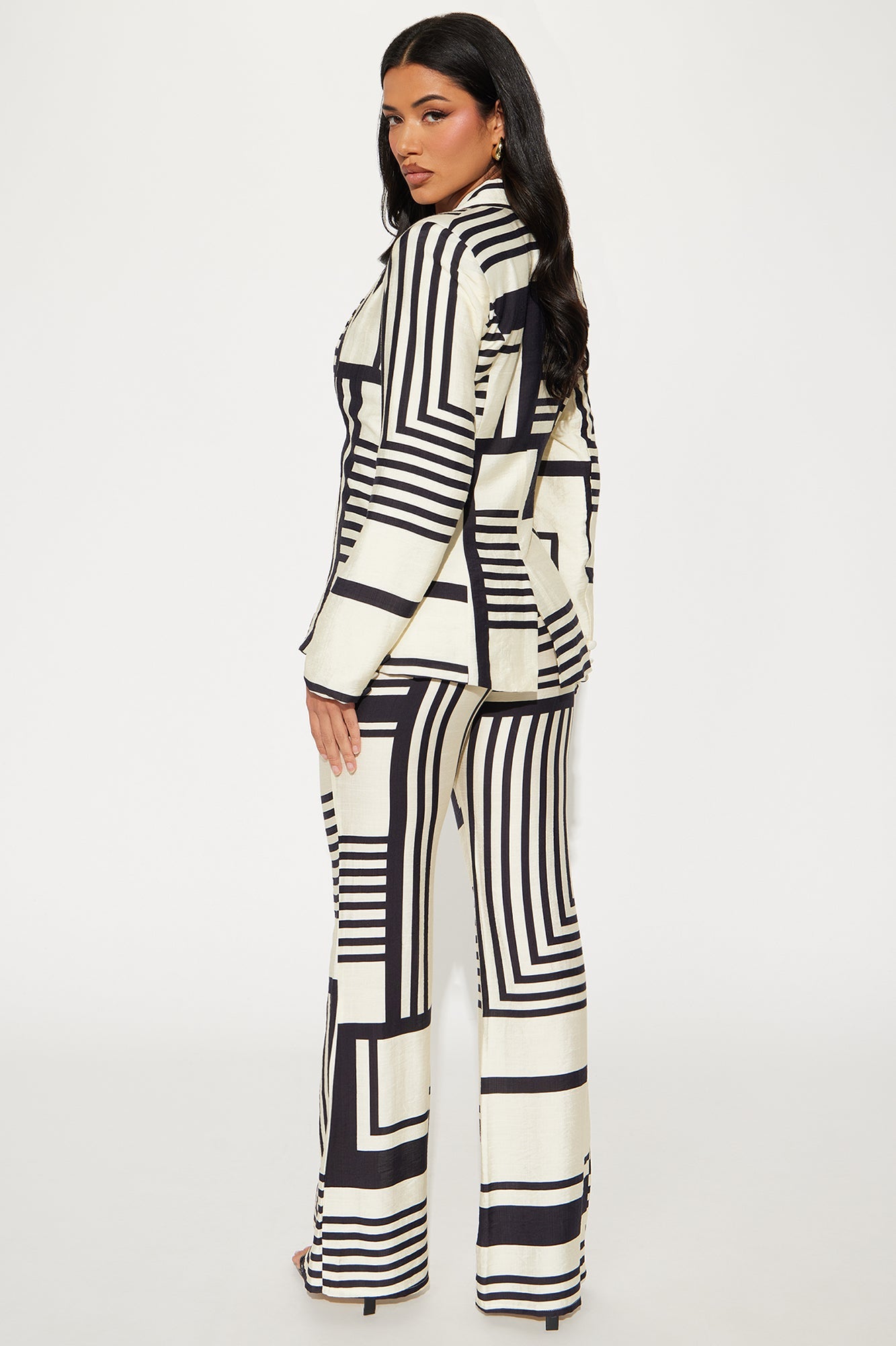 Lena Blazer Pant Set - Black/combo