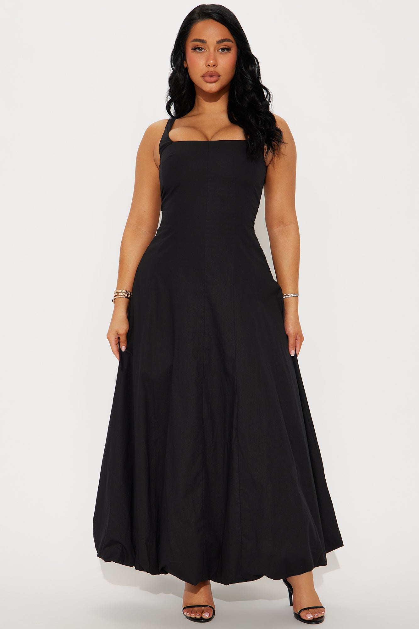 Katherine Bubble Maxi Dress - Black