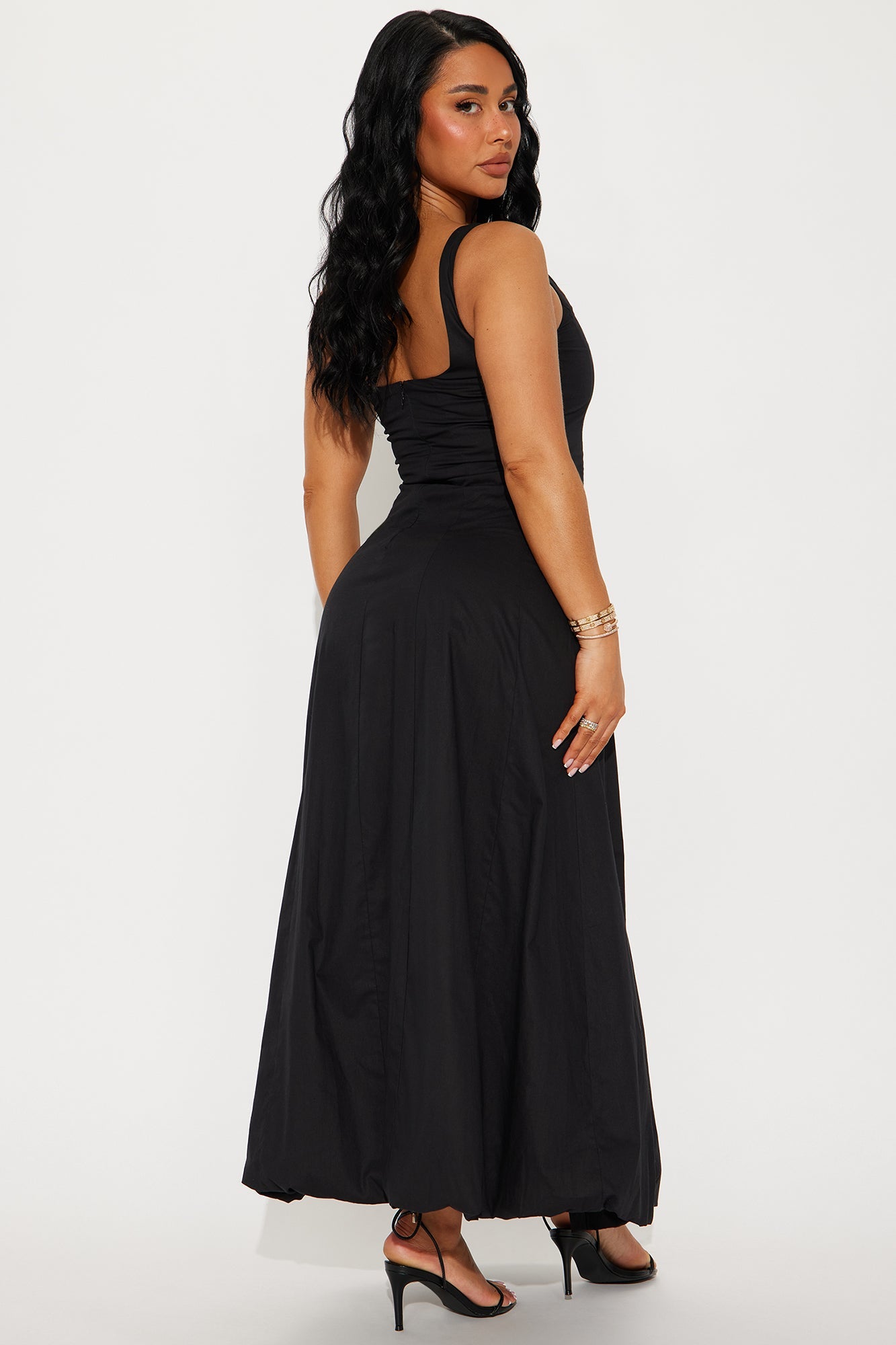 Katherine Bubble Maxi Dress - Black