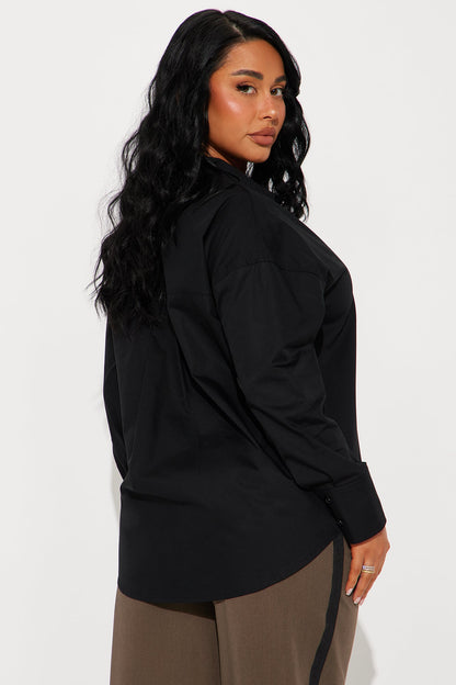 Blissful Day Poplin Shirt - Black