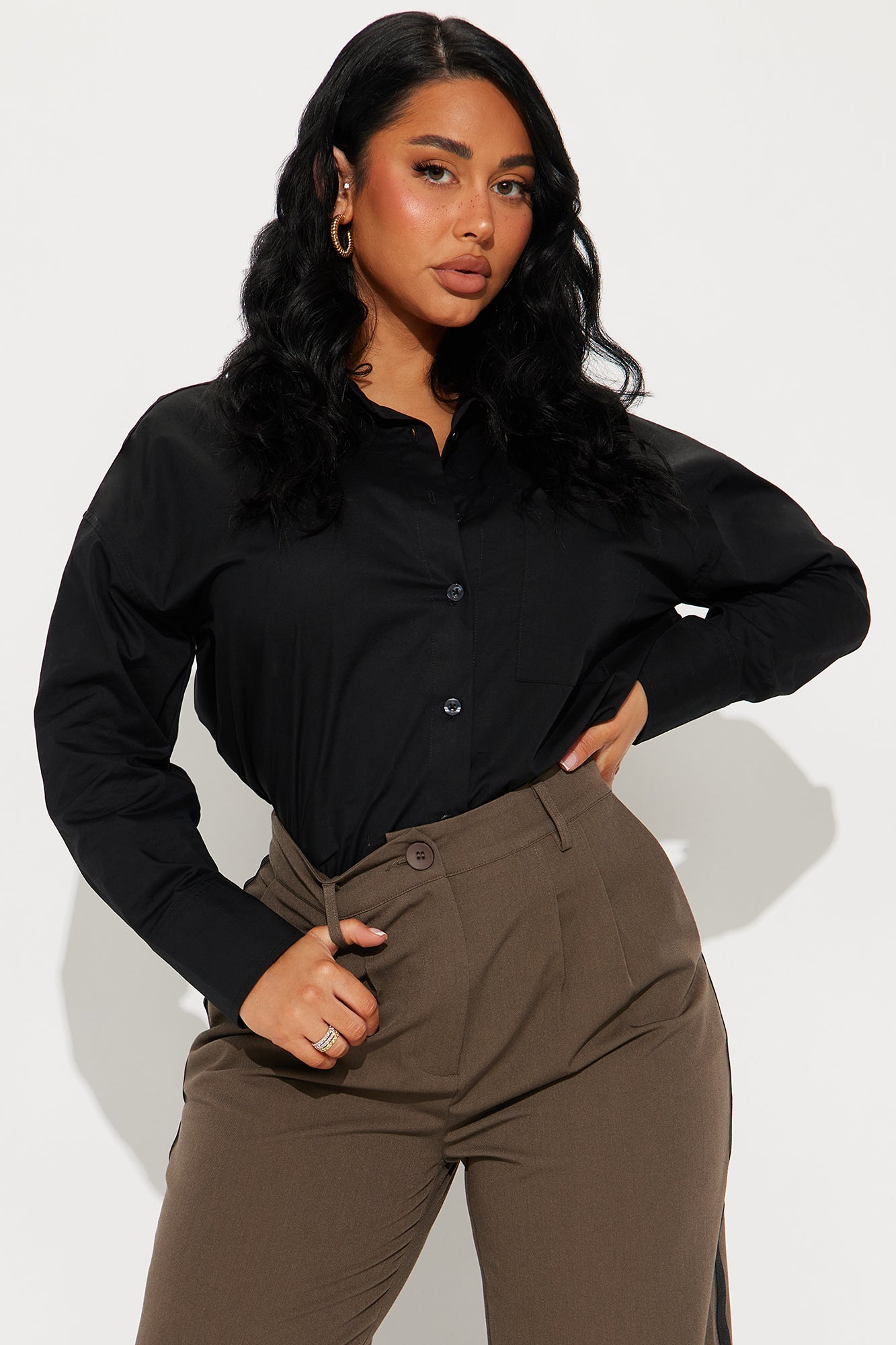 Blissful Day Poplin Shirt - Black