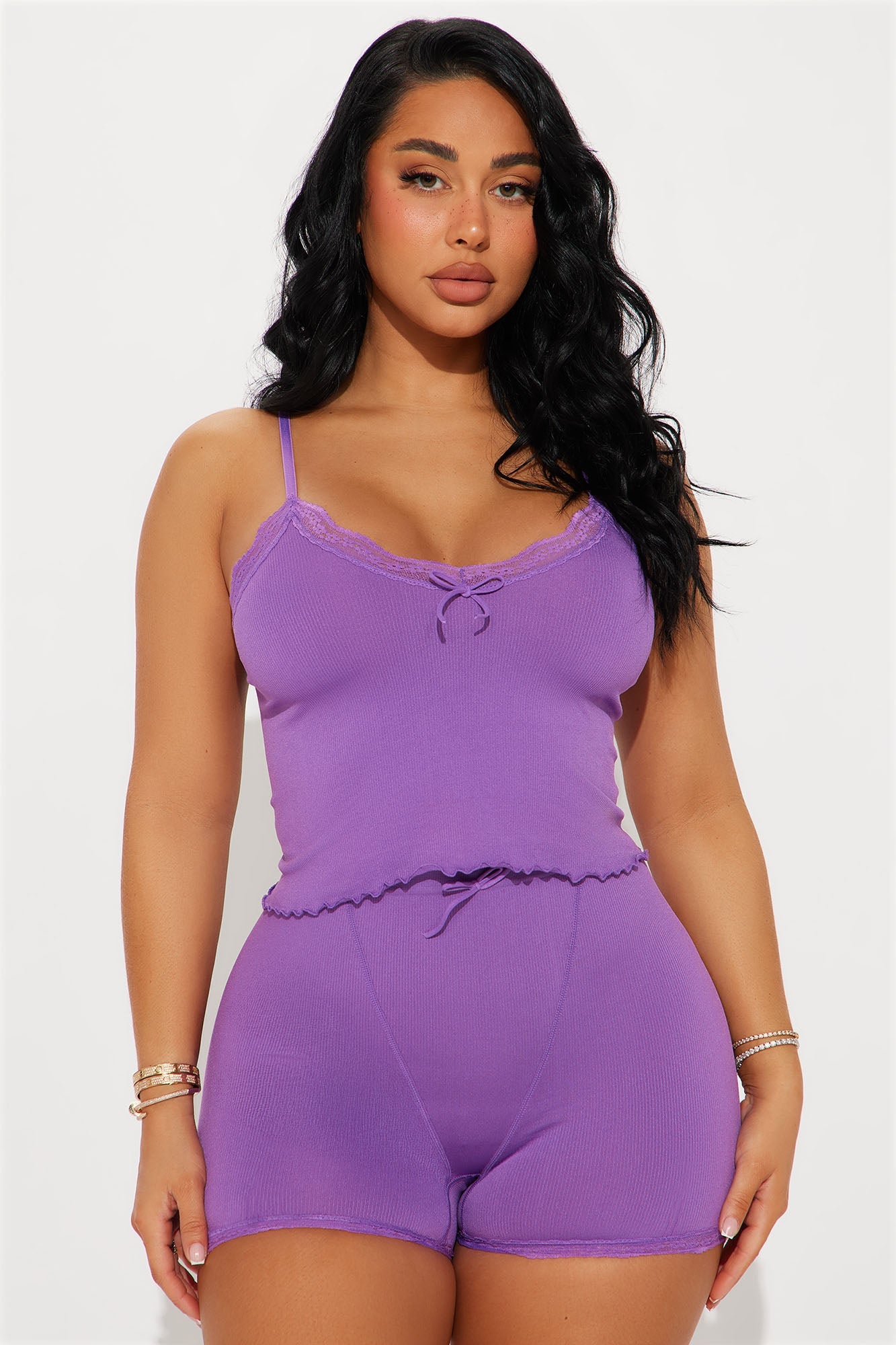 Close To You Seamless Ribbed PJ Short Set  - Lavender