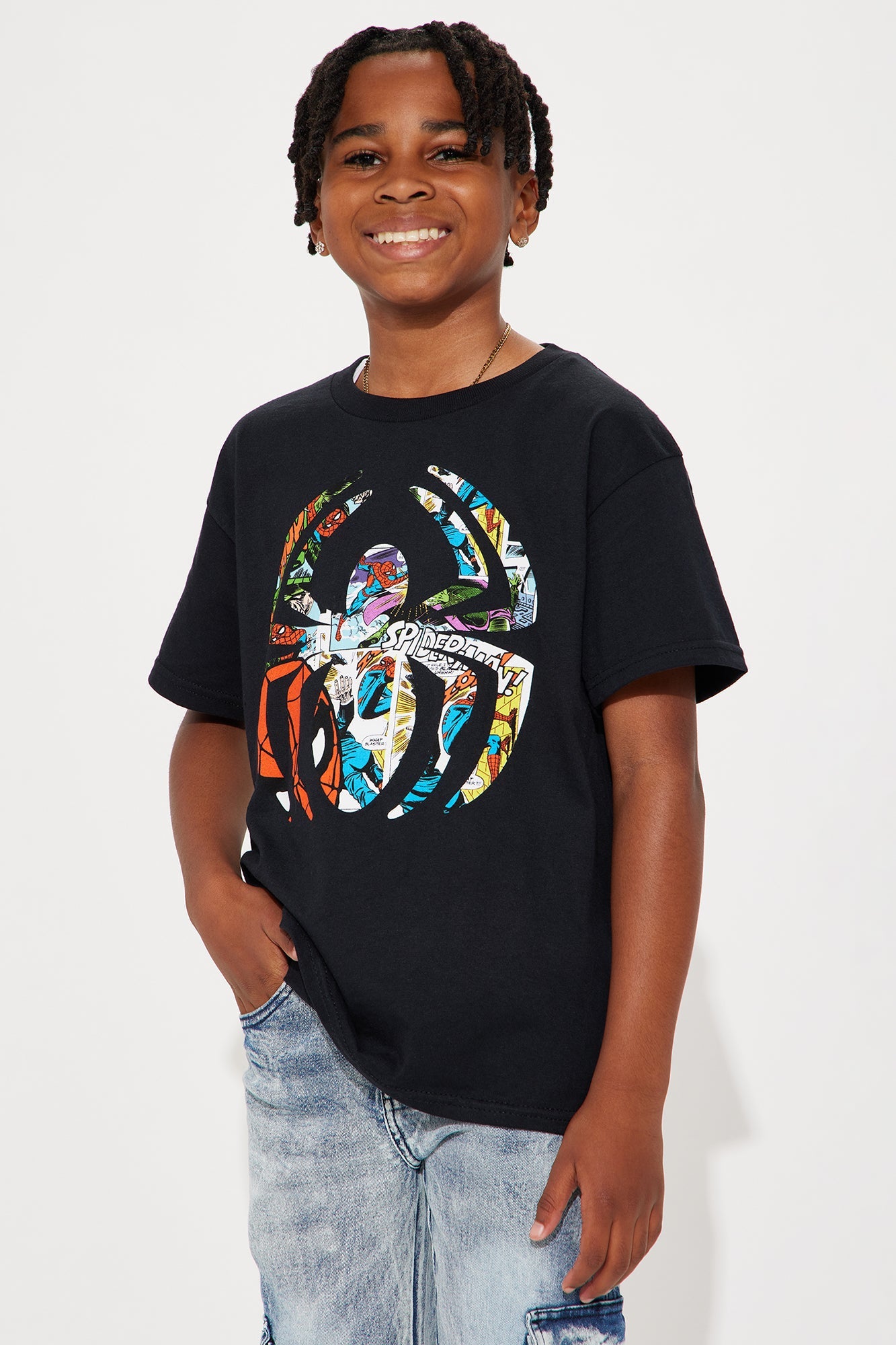 Mini Spider-Man Iconic Comic T-Shirt - Black