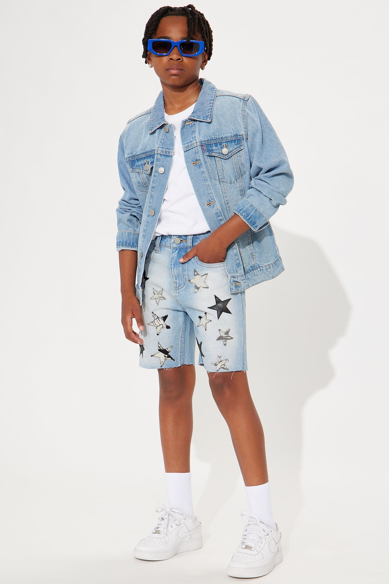 Mini Royce Relaxed Denim Short - Light Wash