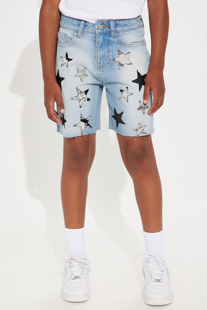 Mini Royce Relaxed Denim Short - Light Wash