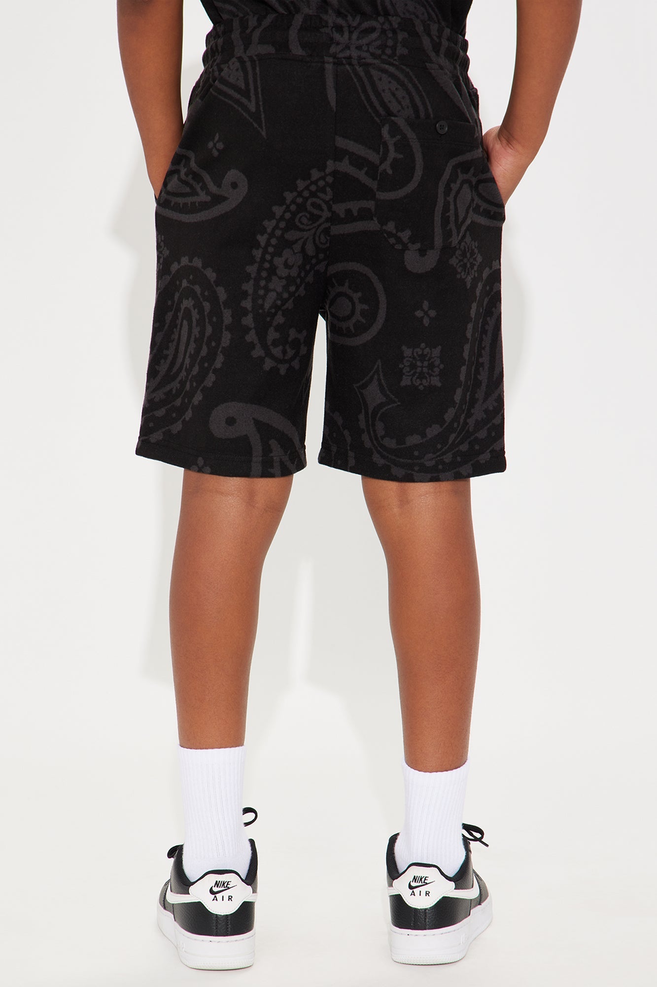 Mini Heritage Paisley Relaxed Shorts - Black