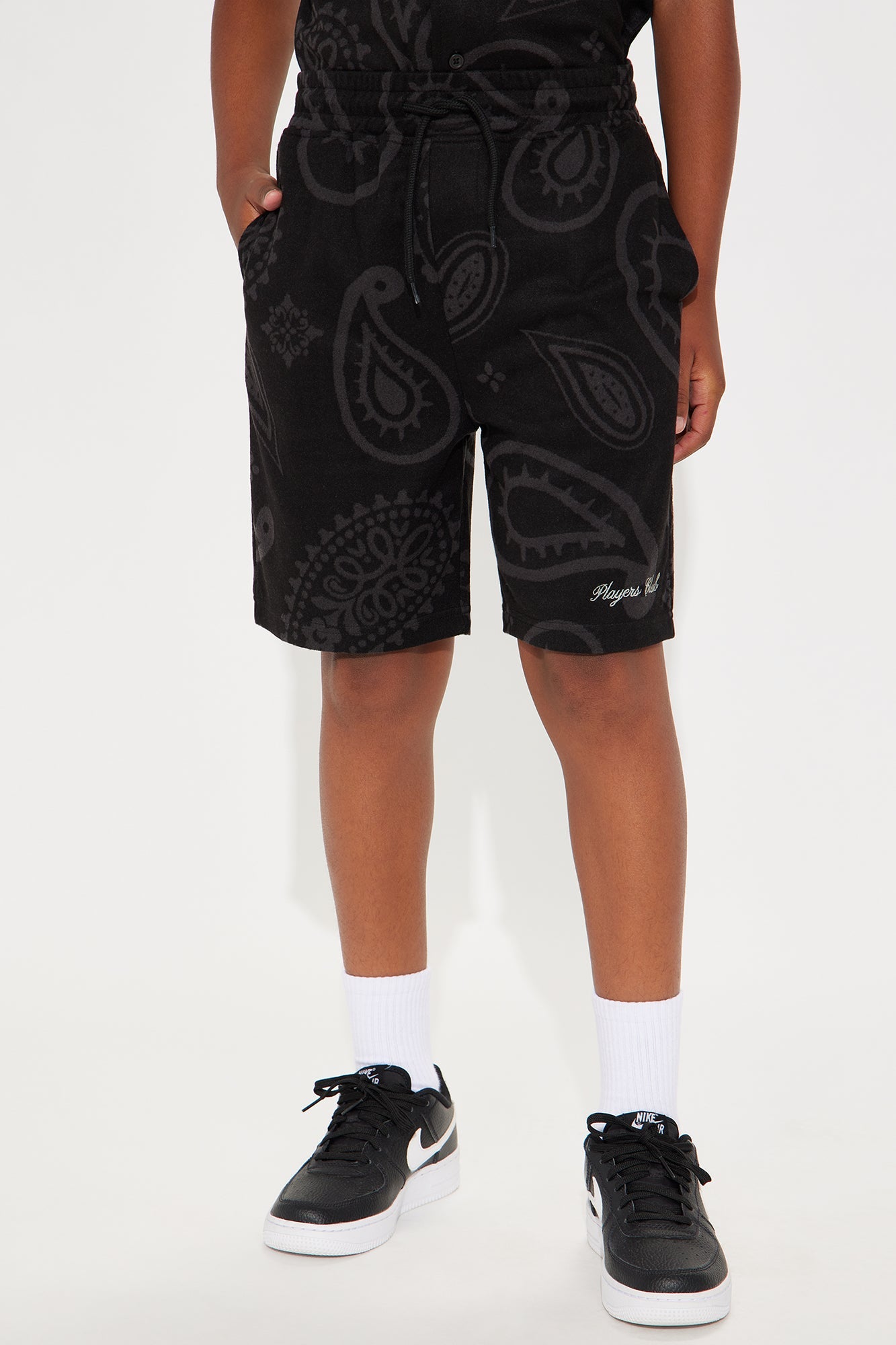 Mini Heritage Paisley Relaxed Shorts - Black