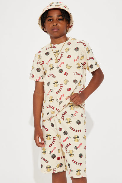 Mini Royalty With Bucket Hat Set - Sand/combo
