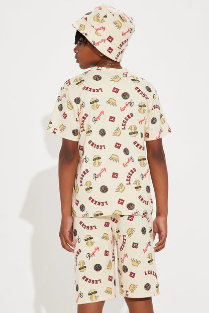 Mini Royalty With Bucket Hat Set - Sand/combo