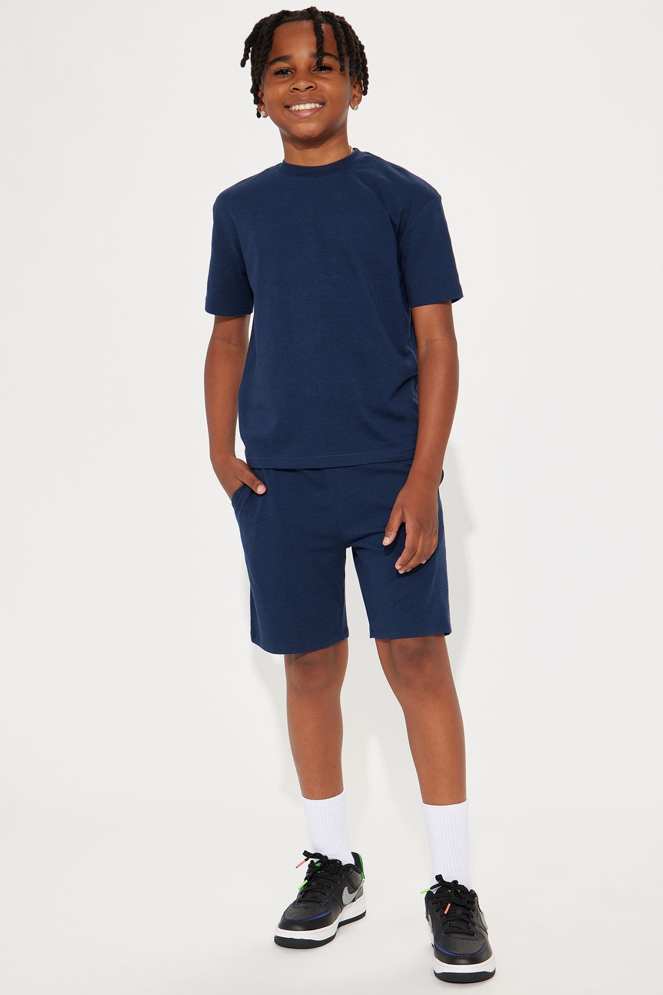 Mini Essential Modal Lounge Short Sleeve Tee - Navy