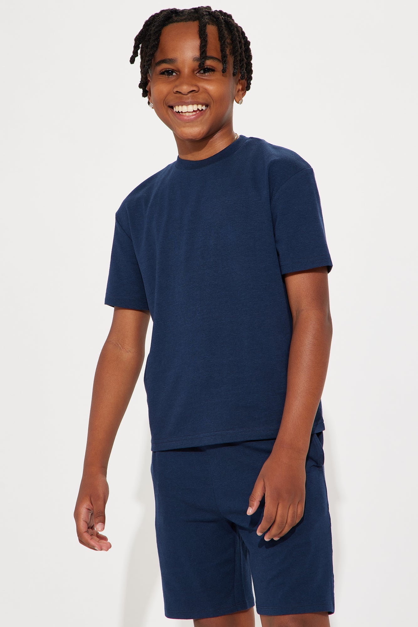 Mini Essential Modal Lounge Short Sleeve Tee - Navy