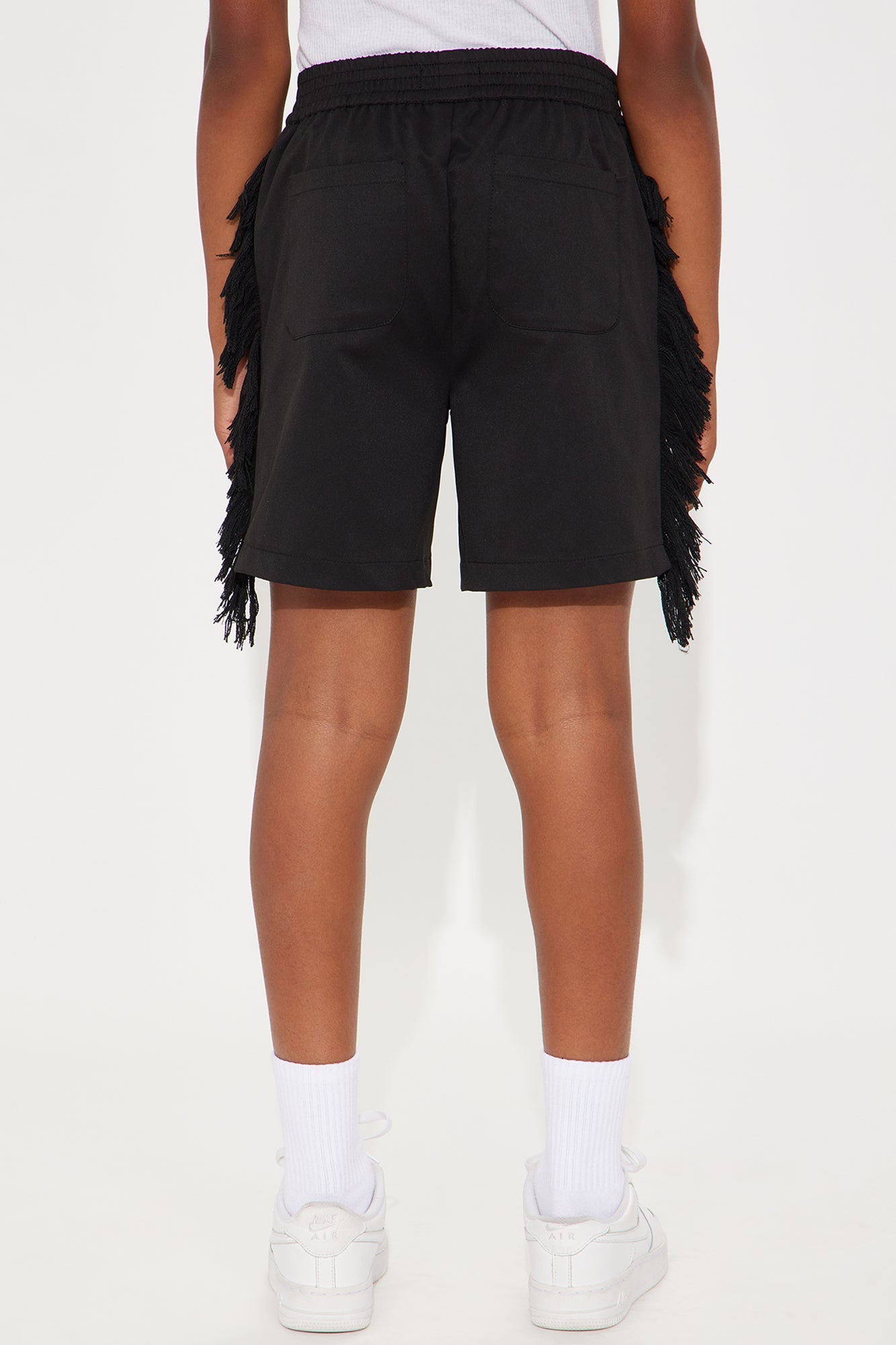 Mini Nowhere Frayed Relaxed Shorts - Black