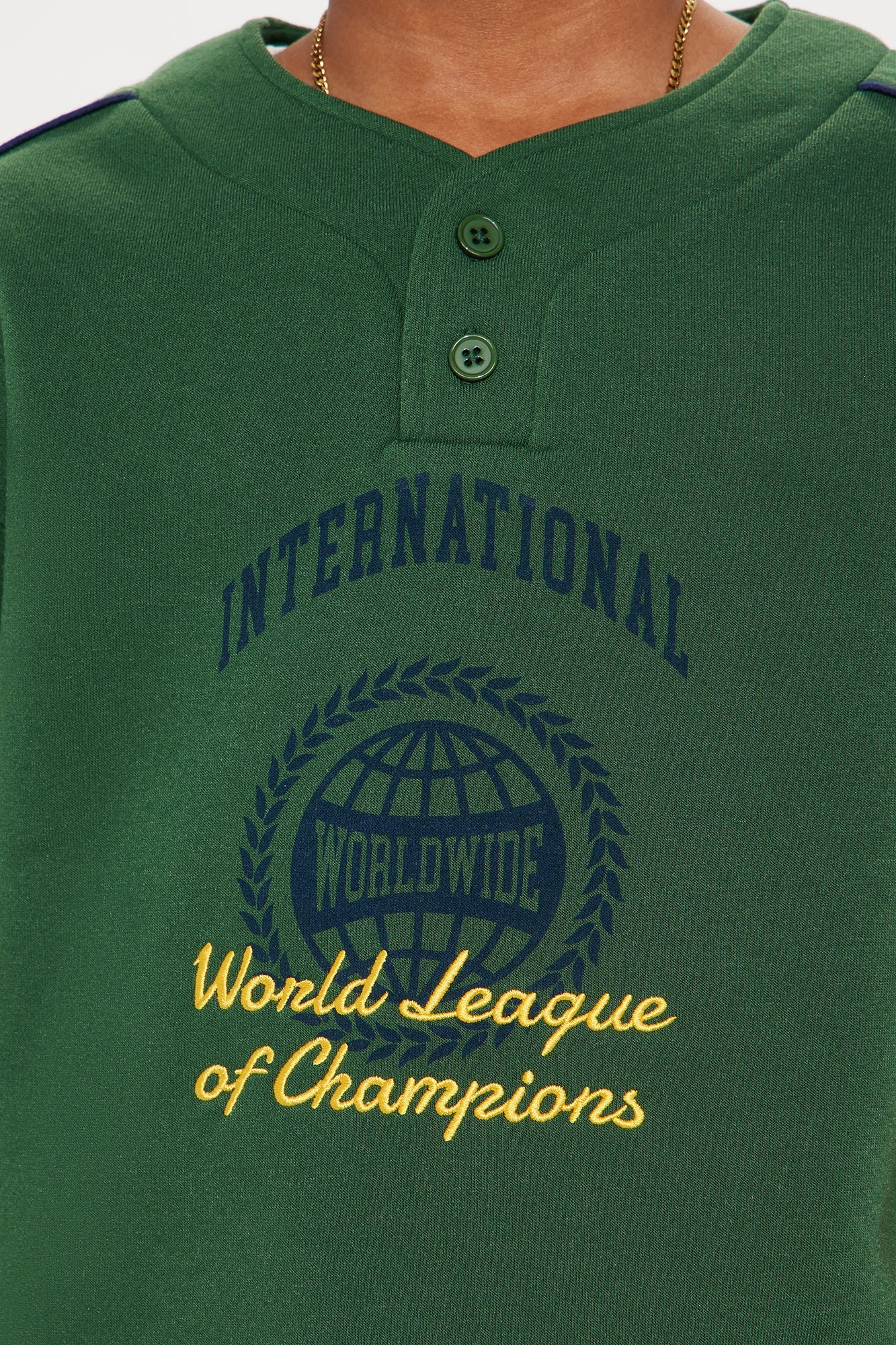 Mini International Champ Short Sleeve Henley - Hunter Green