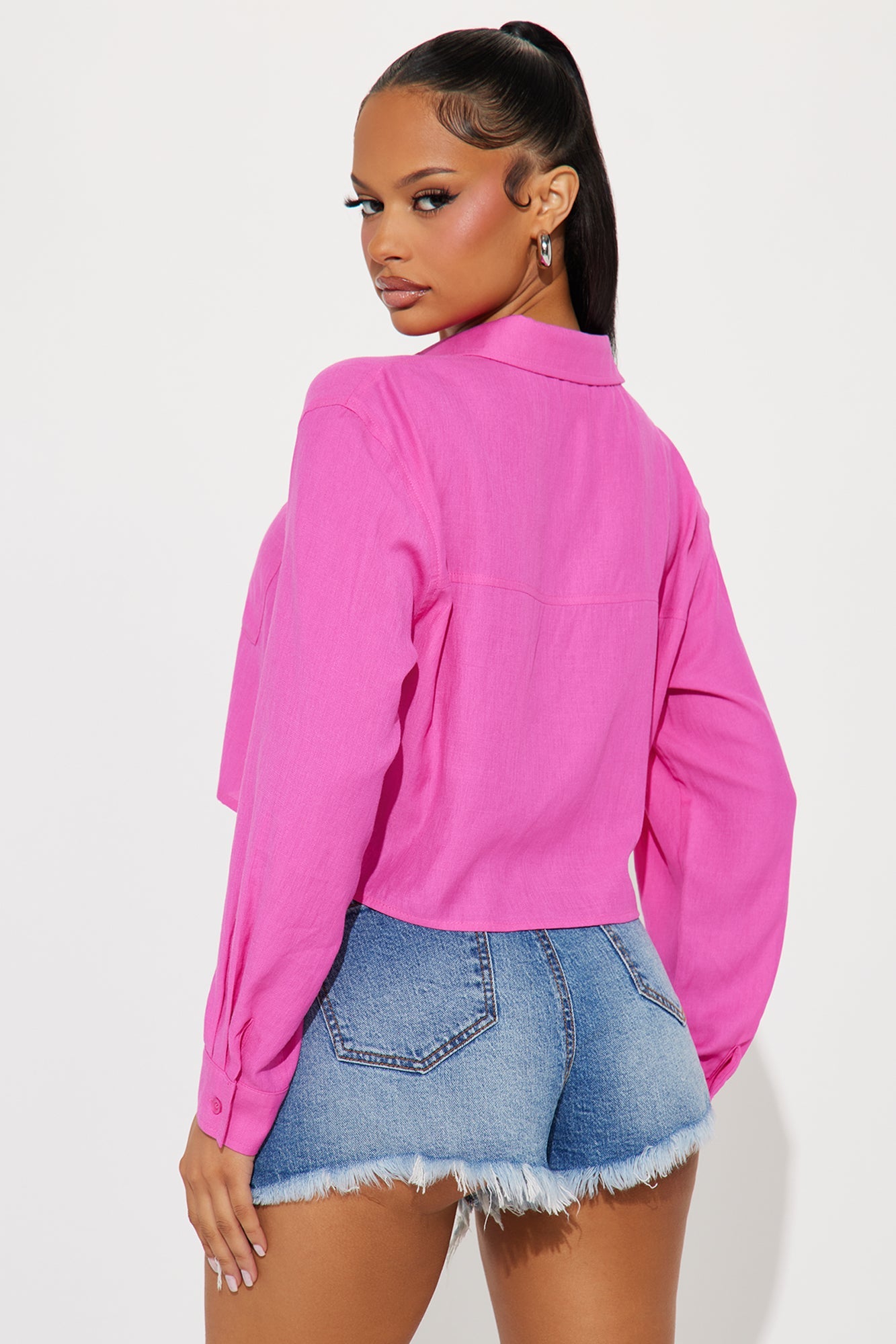 Simply Yours Linen Shirt - Fuchsia