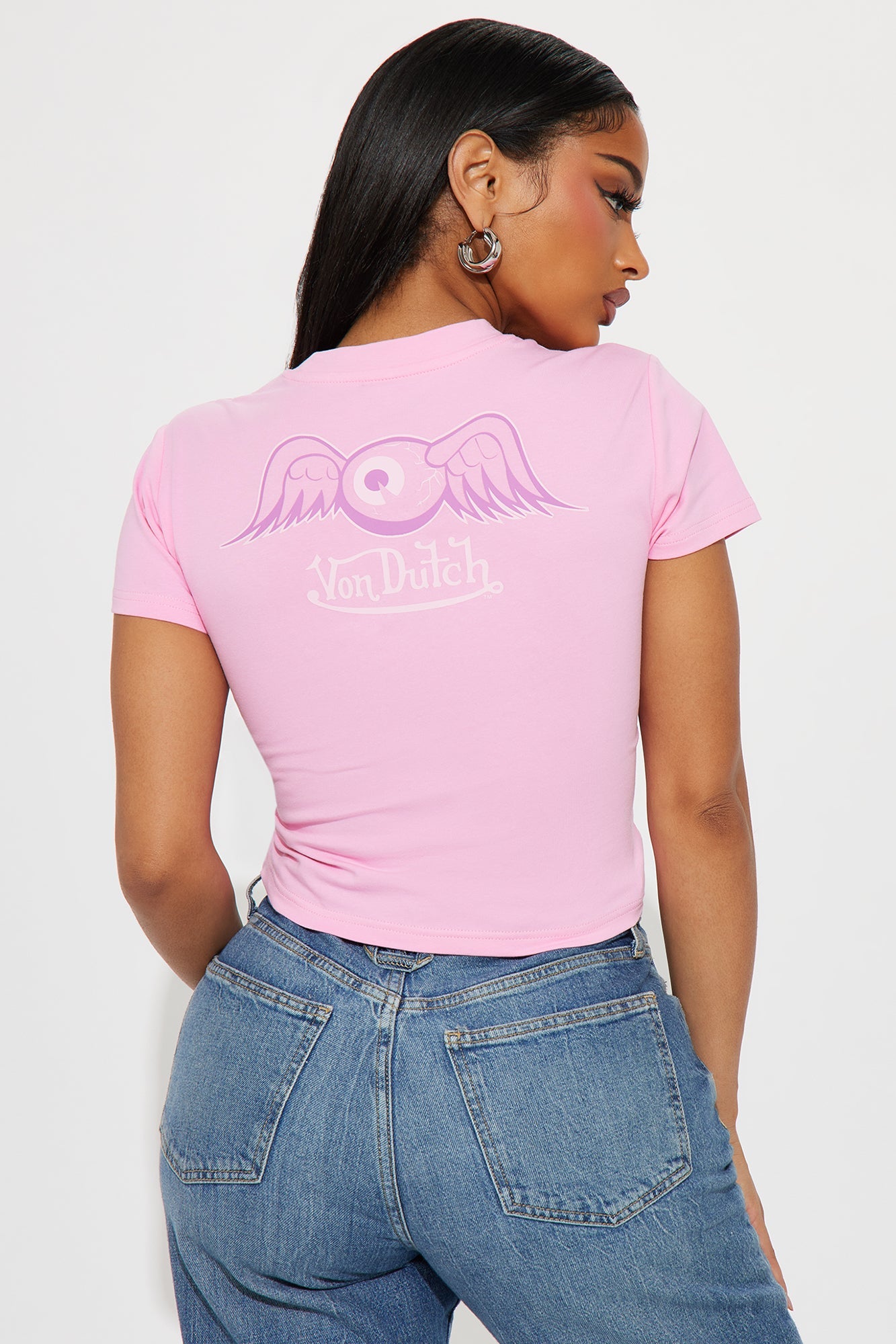 Von Dutch Wings Baby Tee - Pink