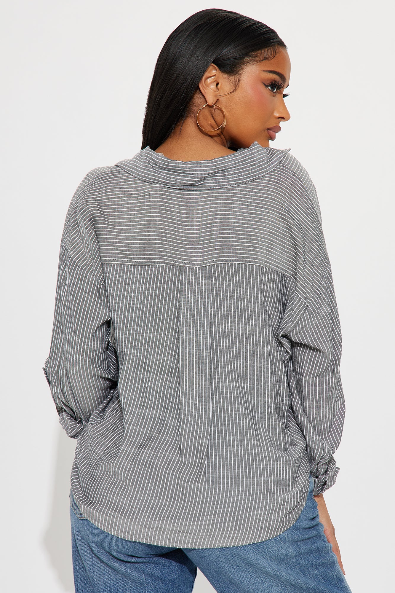 Phyllis Striped Linen Shirt - Black/White