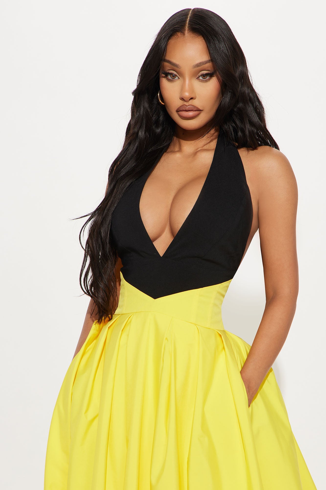 Sarah Contrast Gown - Yellow/combo