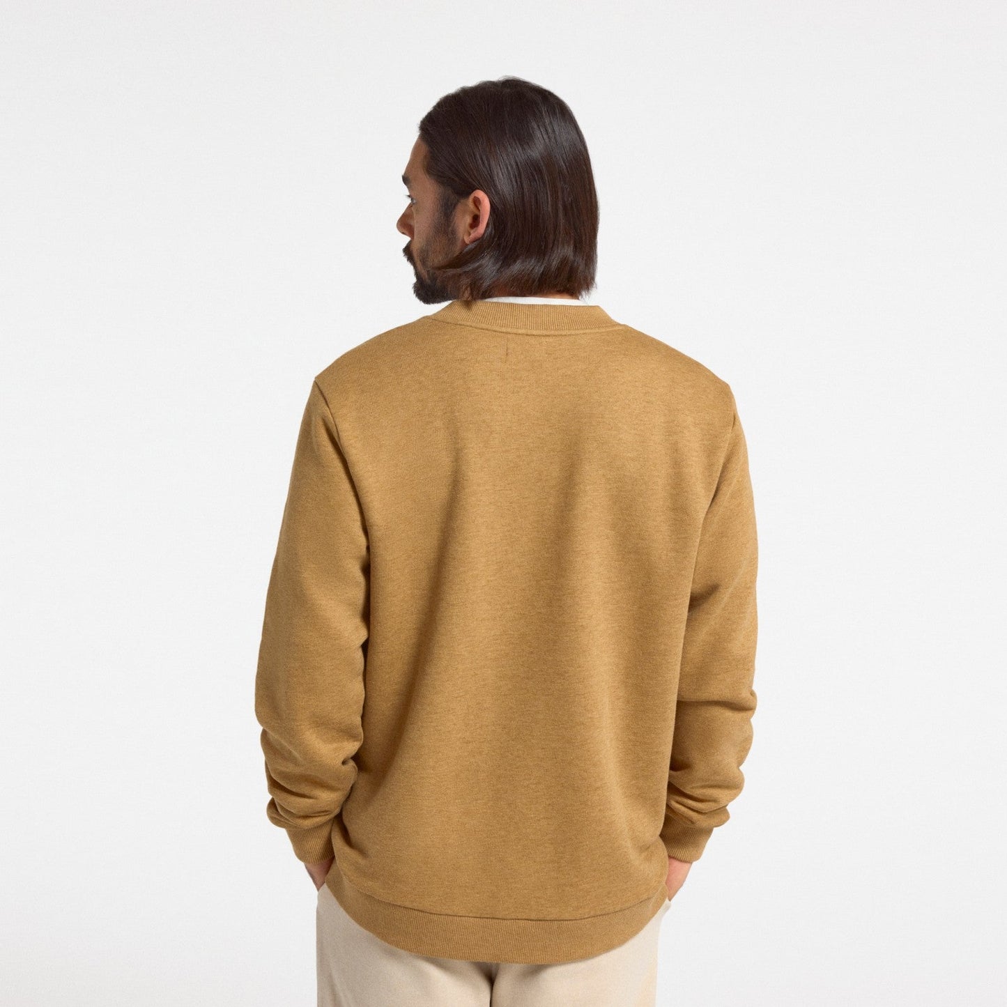 Men's Merino Blend Sweatshirt - Stony Beige Heather